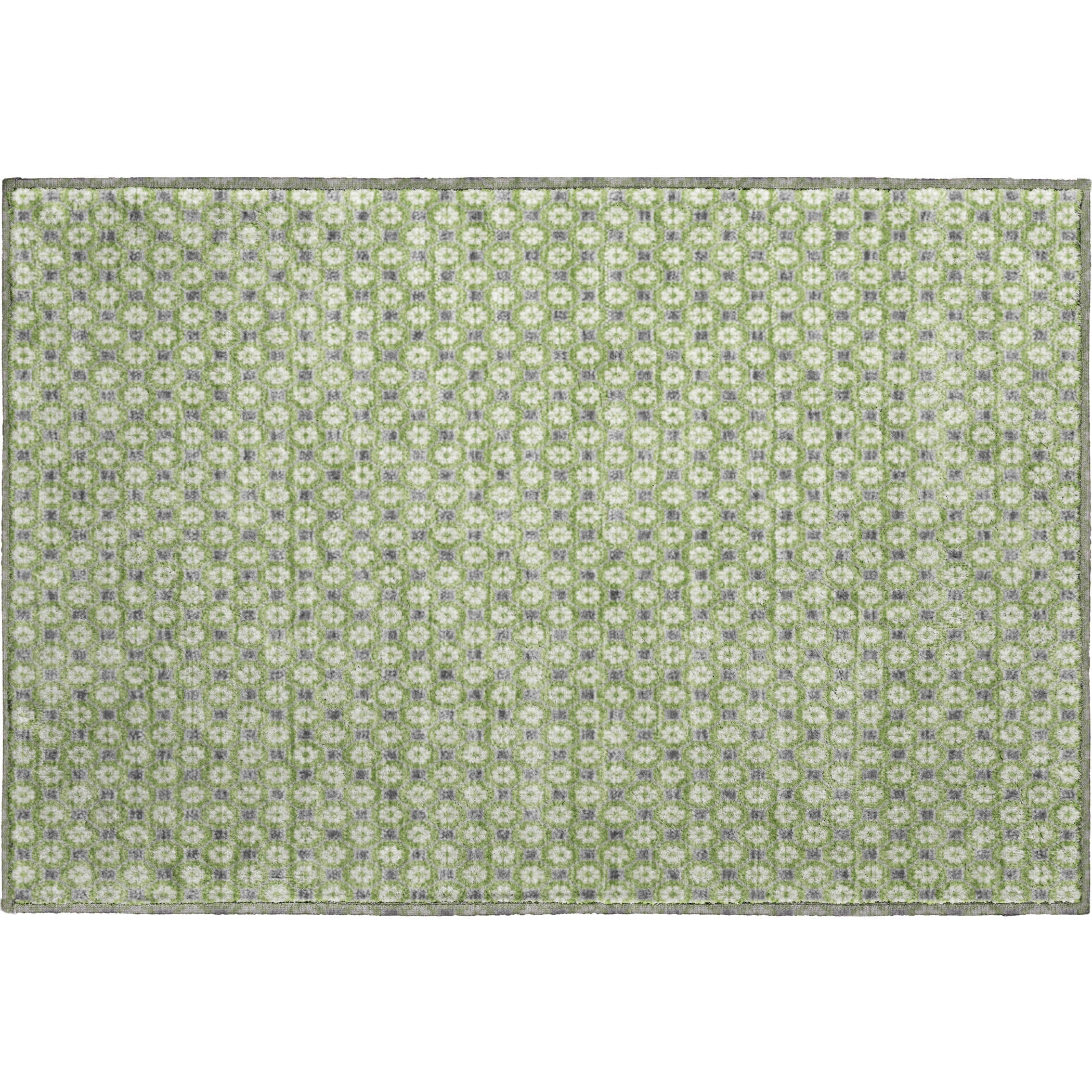 Siena Machine Washable Transitional Green Rug 1'8" x 2'6" #shape_Rectangle