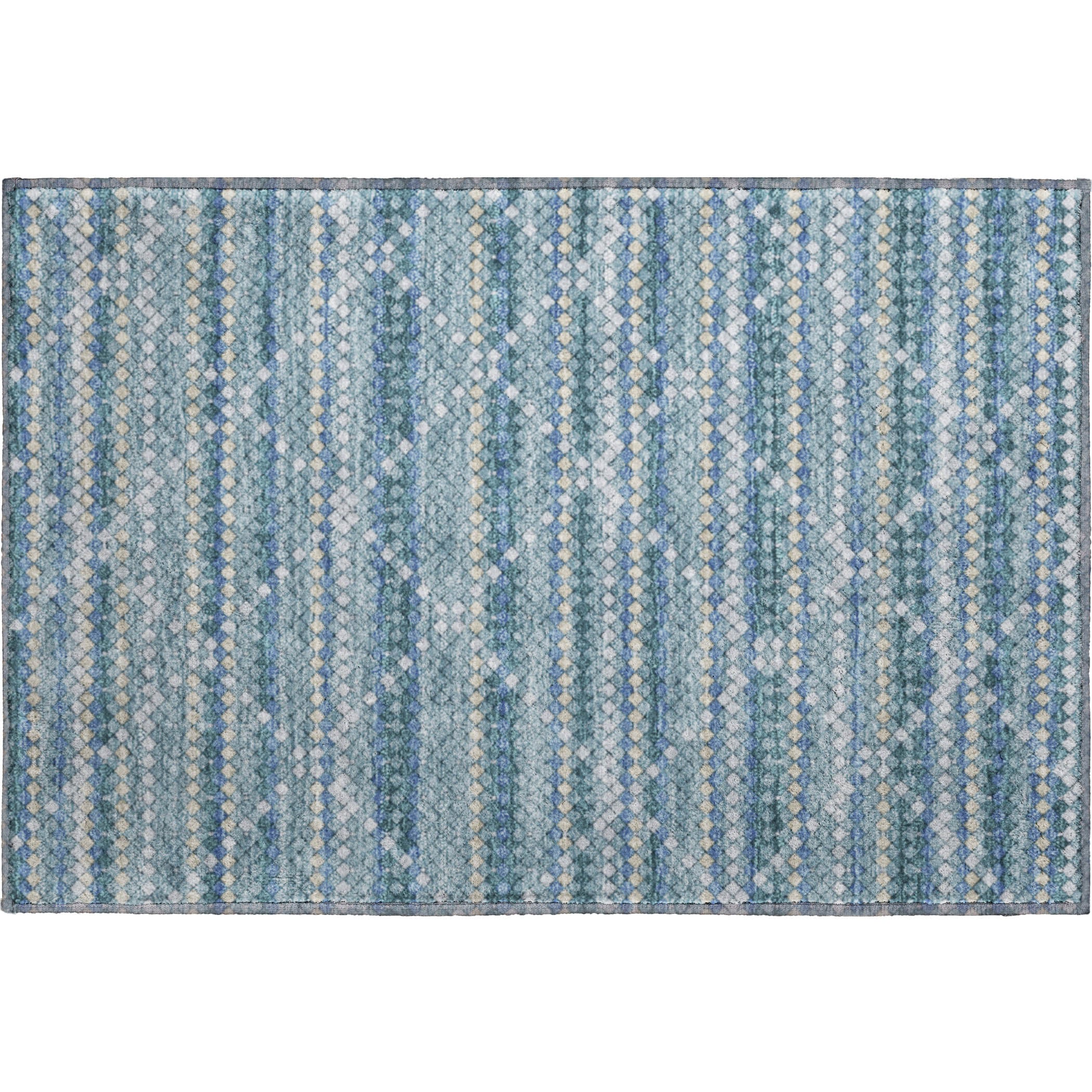 Bangkok Machine Washable Transitional Denim Blue Rug 1'8" x 2'6" #shape_Rectangle