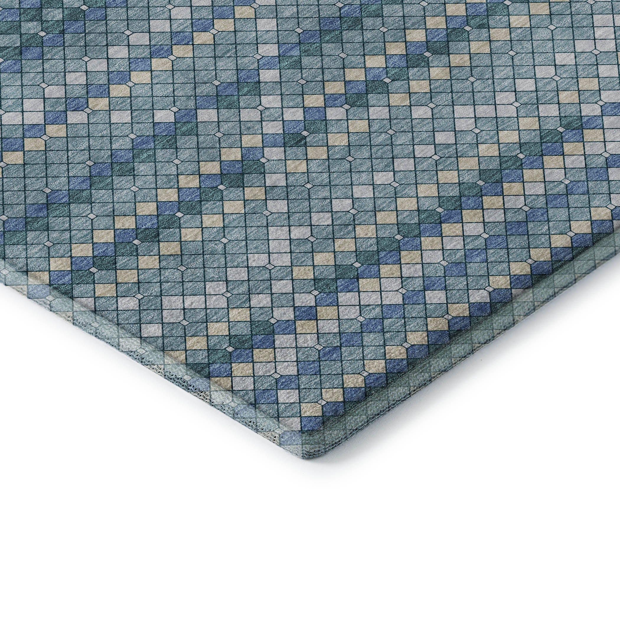Bangkok Machine Washable Transitional Denim Blue Rug 1'8" x 2'6" #shape_Rectangle