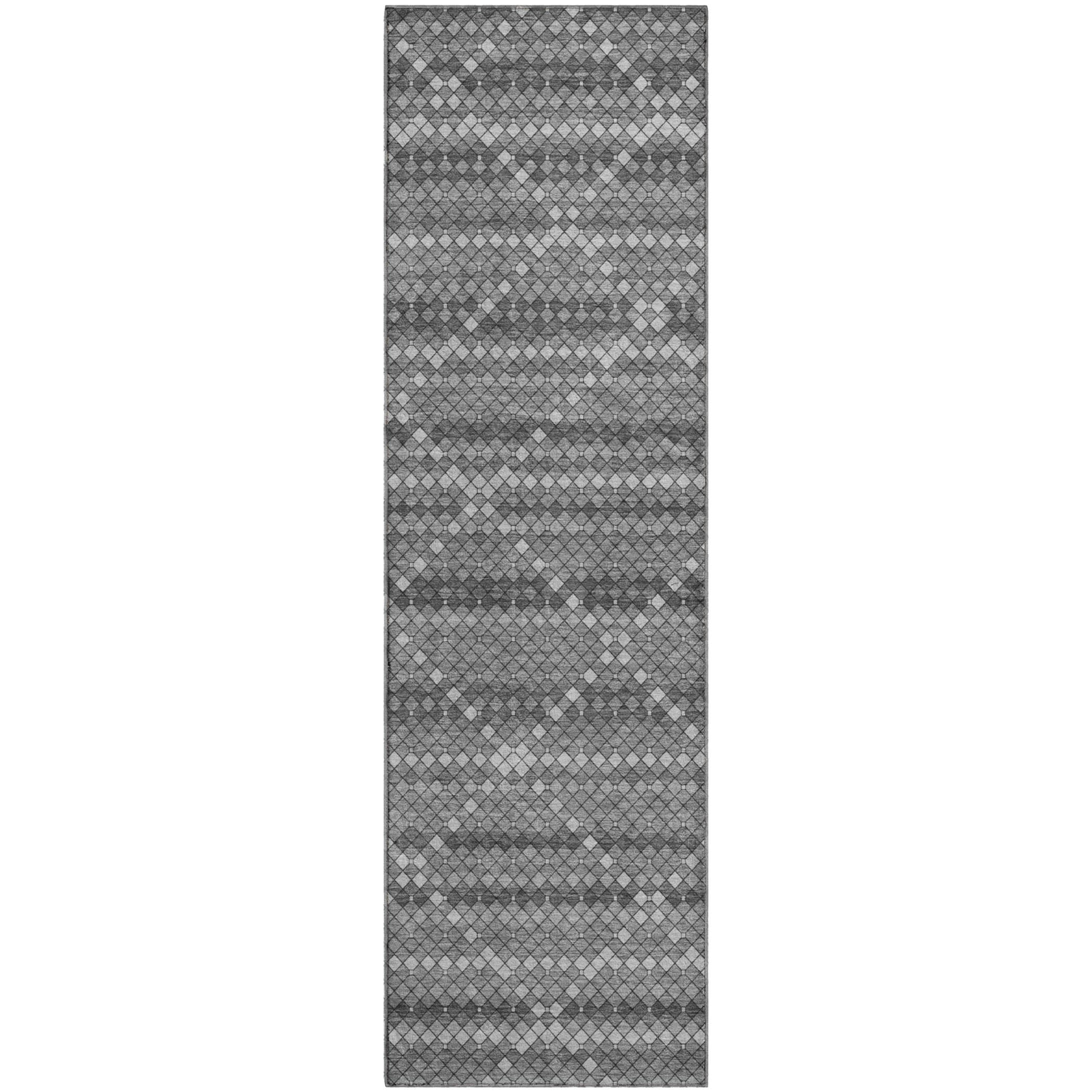 Bangkok Machine Washable Transitional Gray Rug 2'3" x 7'6" #shape_Runner
