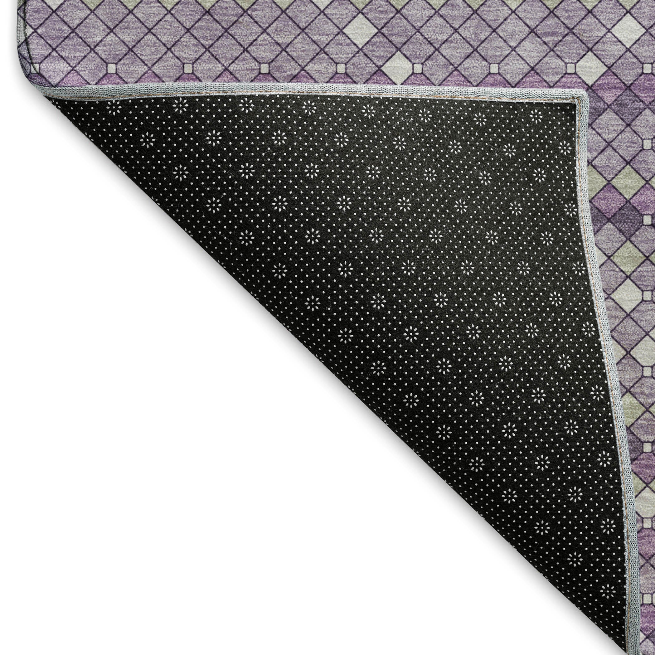 Bangkok Machine Washable Transitional Purple Rug 1'8" x 2'6" #shape_Rectangle