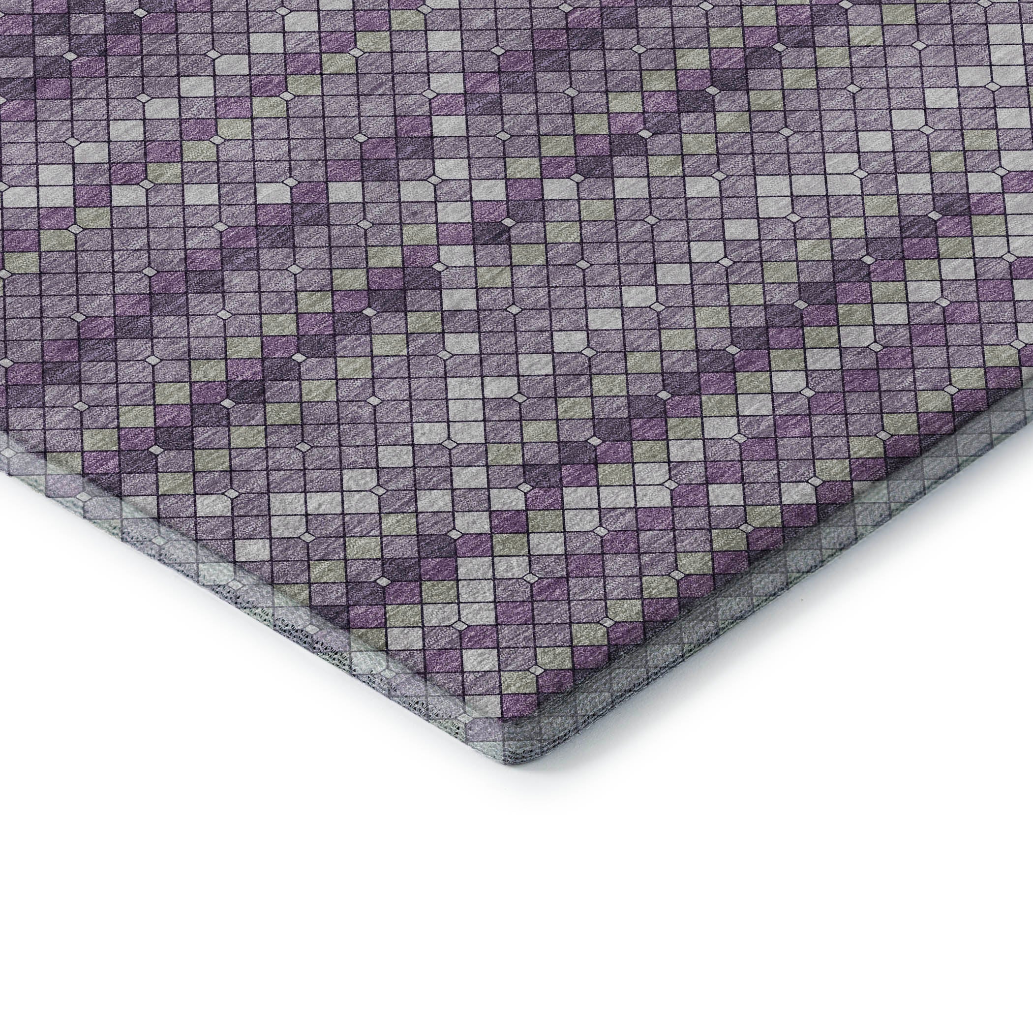 Bangkok Machine Washable Transitional Purple Rug 1'8" x 2'6" #shape_Rectangle