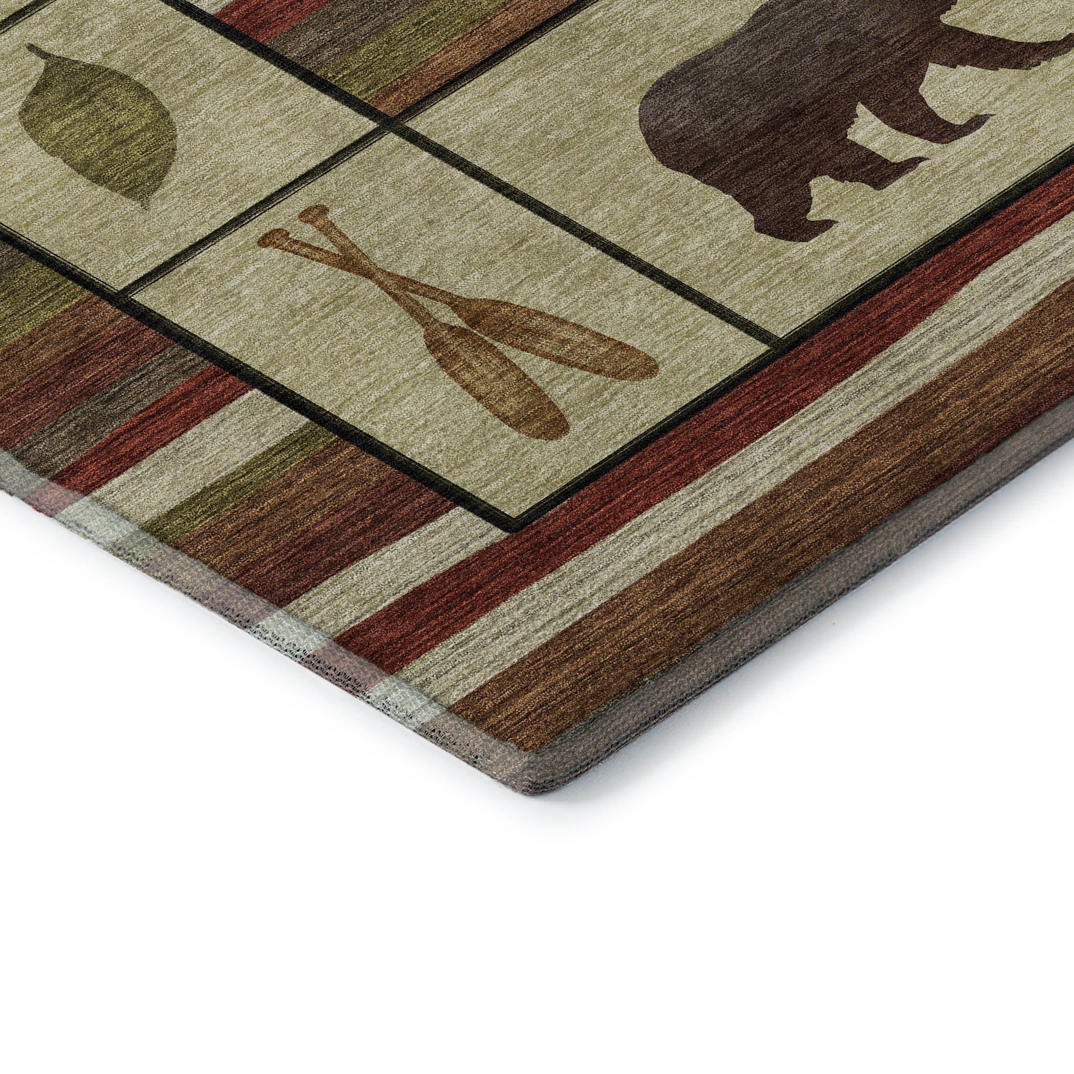 Queenstown Machine Washable Lodge Multi Red Rug 1'8" x 2'6" #shape_Rectangle