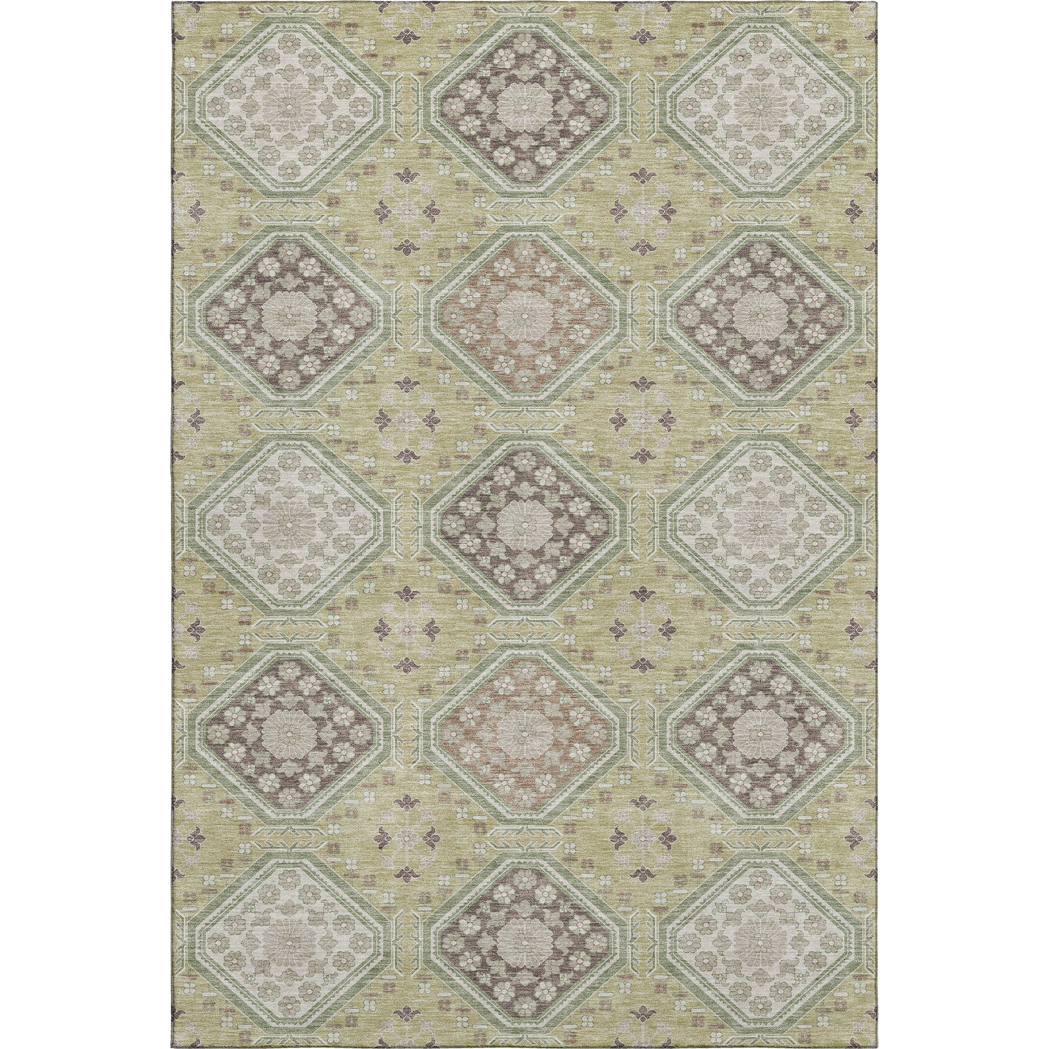 Oaxaca Machine Washable Transitional Aloe Green Rug 2'6" x 3'10" #shape_Rectangle
