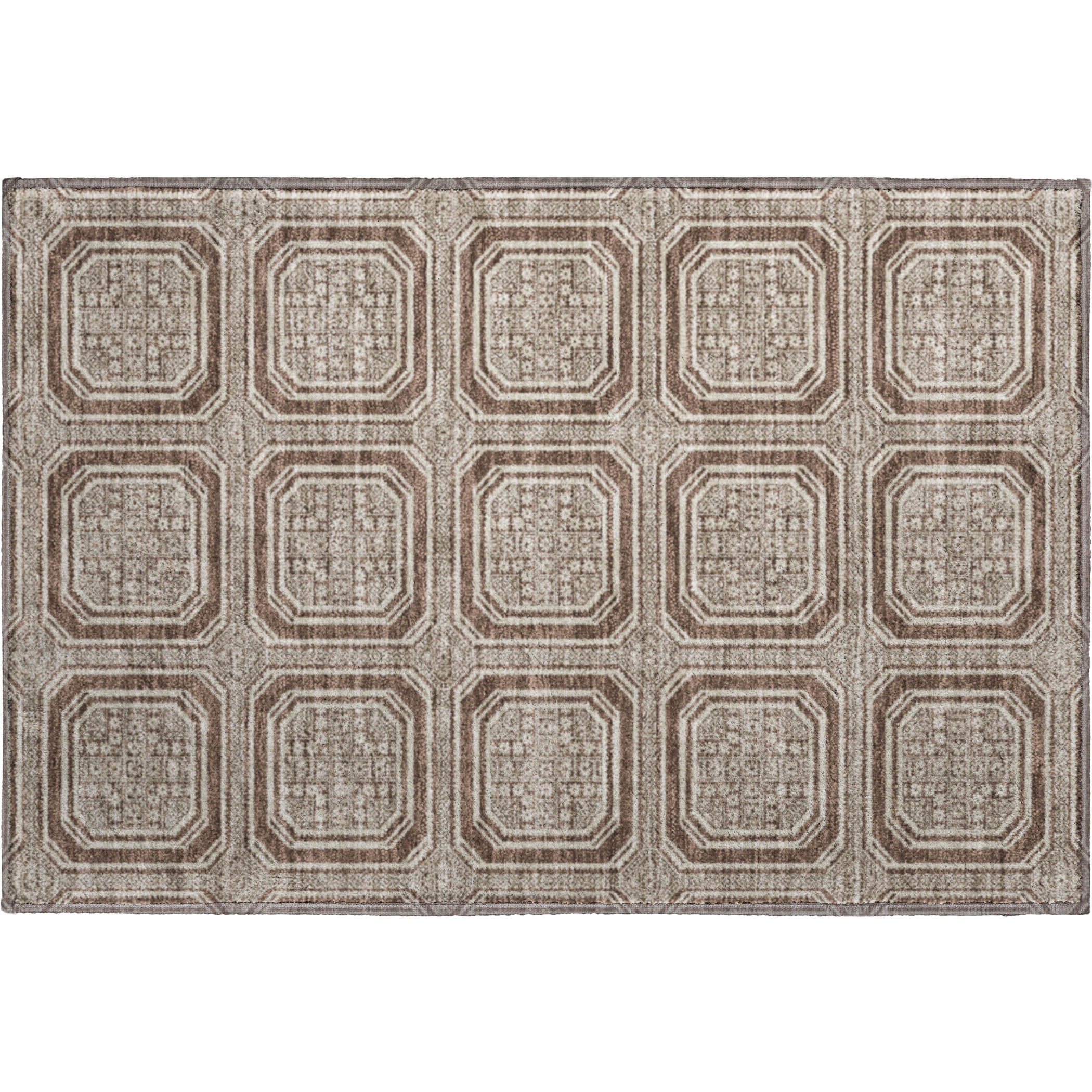 Kyoto Machine Washable Transitional Brown Rug 1'8" x 2'6" #shape_Rectangle