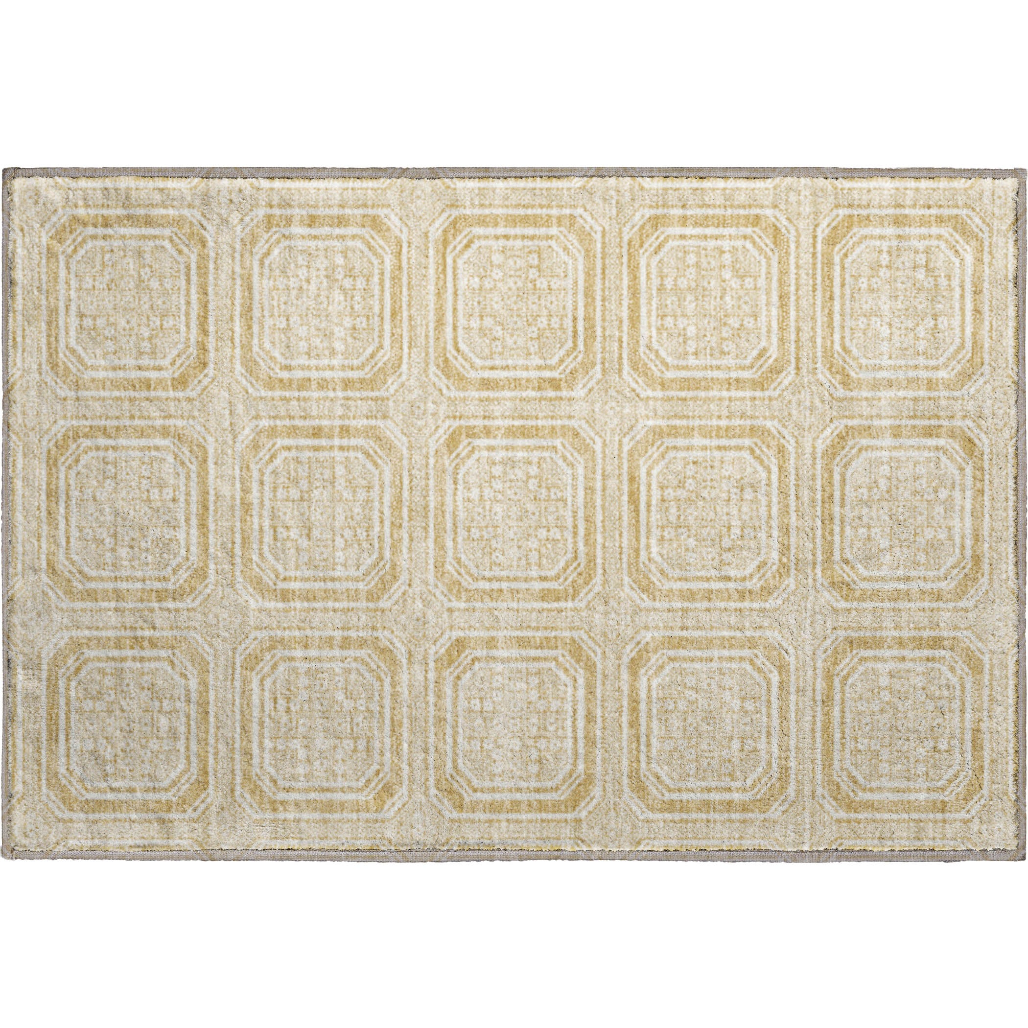 Kyoto Machine Washable Transitional Gold Rug 1'8" x 2'6" #shape_Rectangle