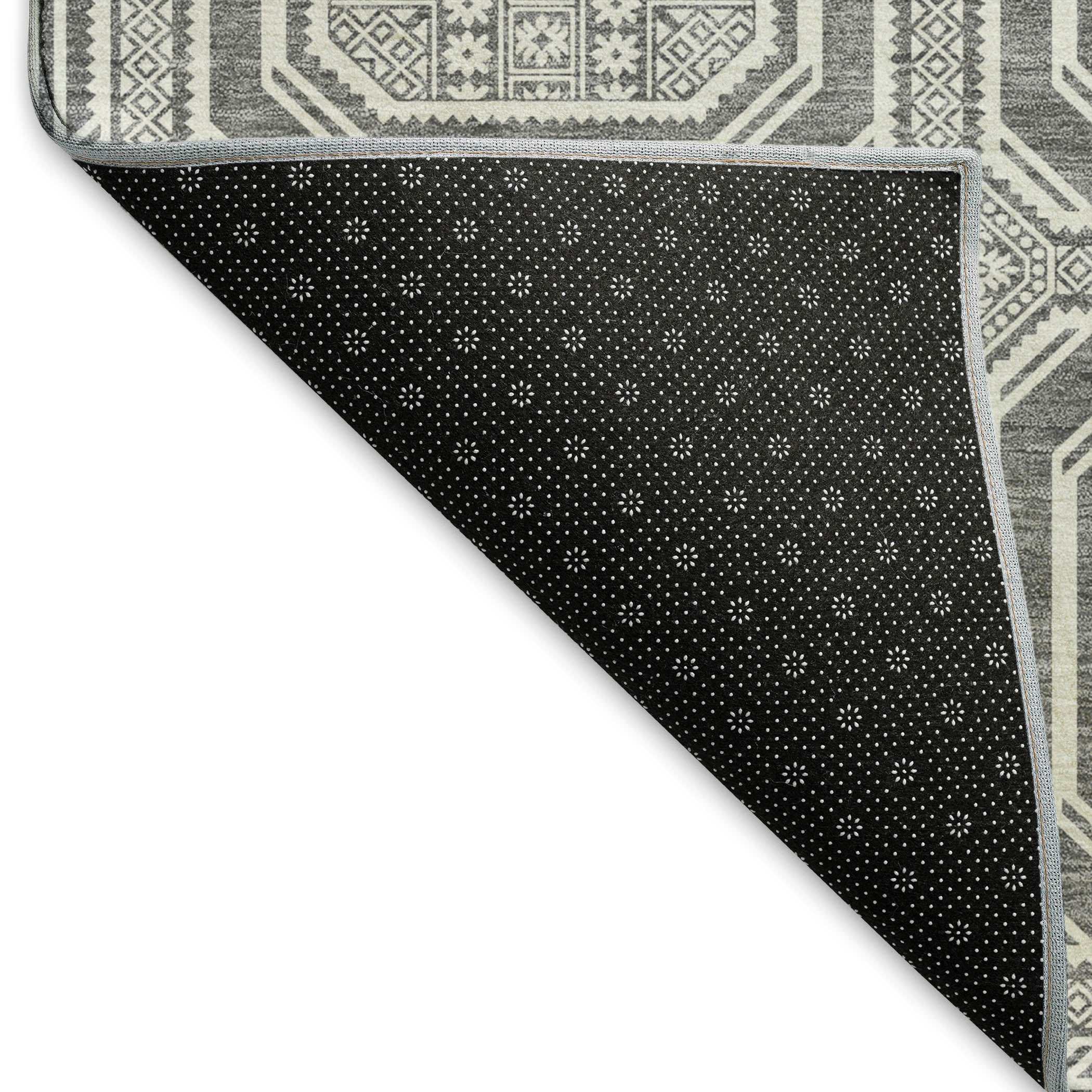 Kyoto Machine Washable Transitional Gray Rug 1'8" x 2'6" #shape_Rectangle