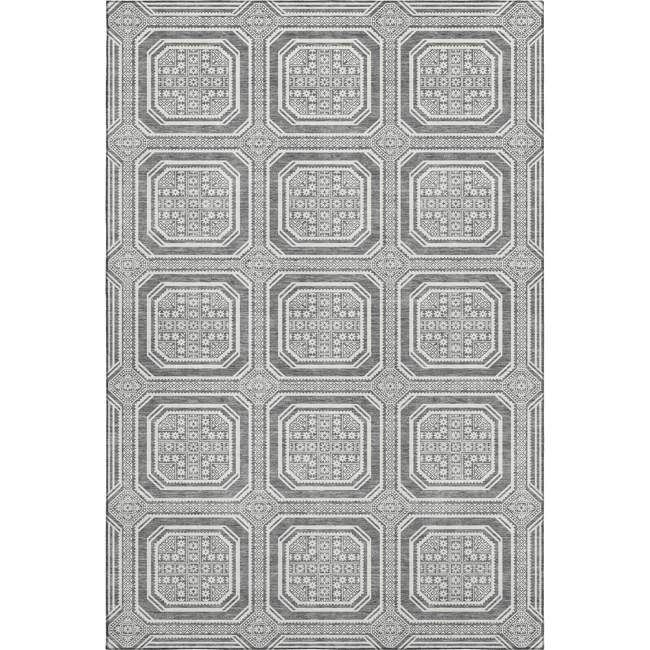 Kyoto Machine Washable Transitional Gray Rug 2'6" x 3'10" #shape_Rectangle