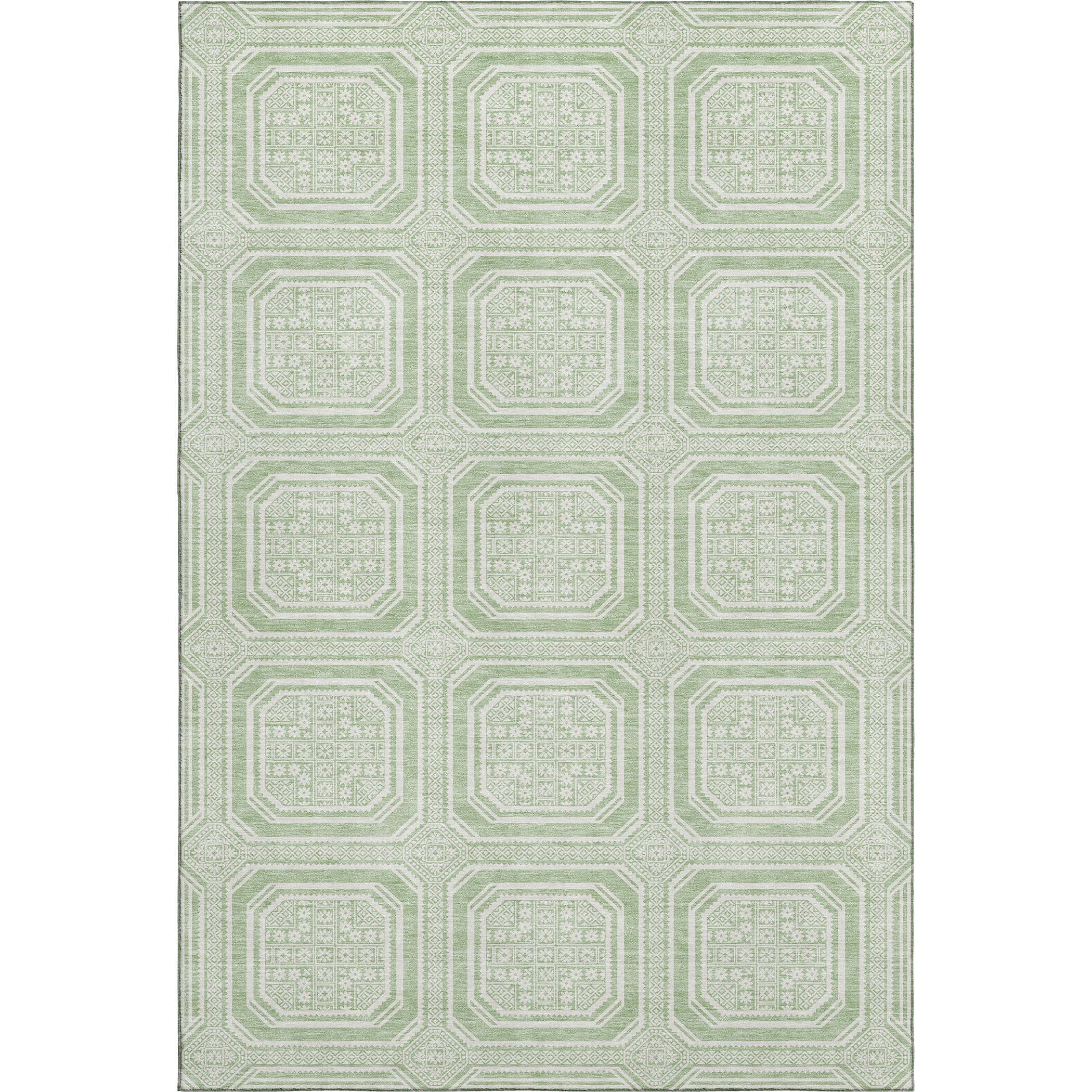 Kyoto Machine Washable Transitional Mint Green Rug 2'6" x 3'10" #shape_Rectangle