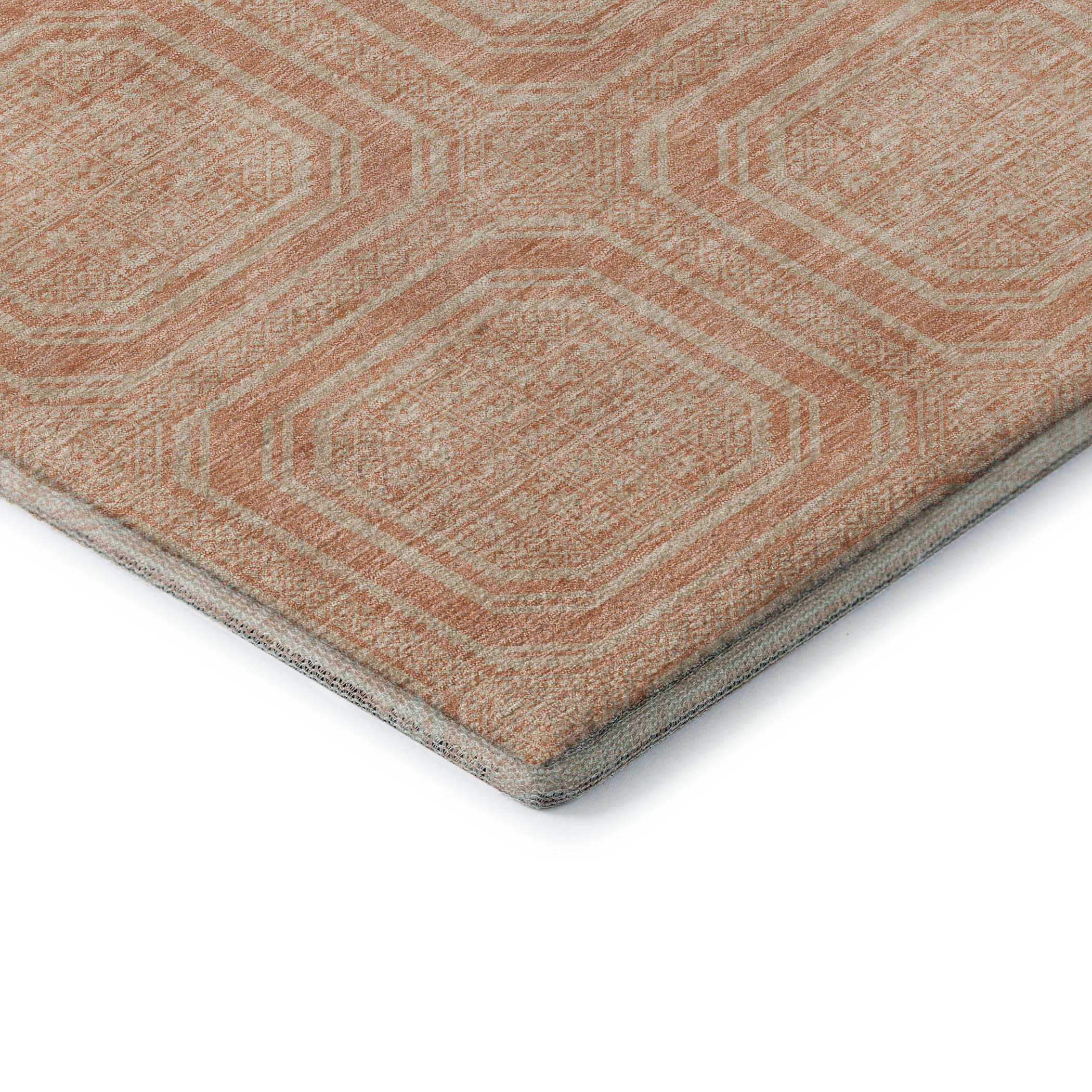 Kyoto Machine Washable Transitional Peach Orange Rug 1'8" x 2'6" #shape_Rectangle