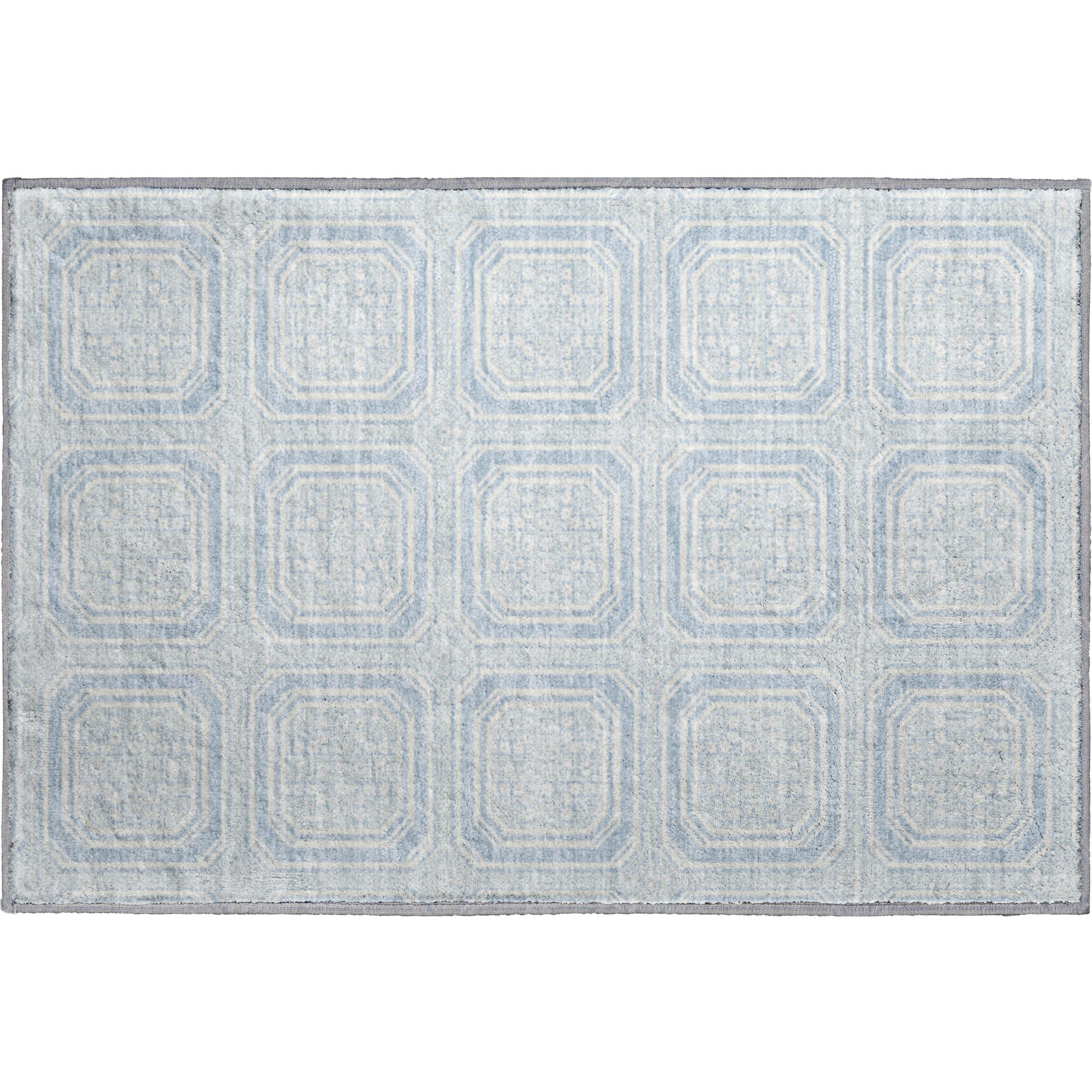 Kyoto Machine Washable Transitional Sky Blue Rug 1'8" x 2'6" #shape_Rectangle