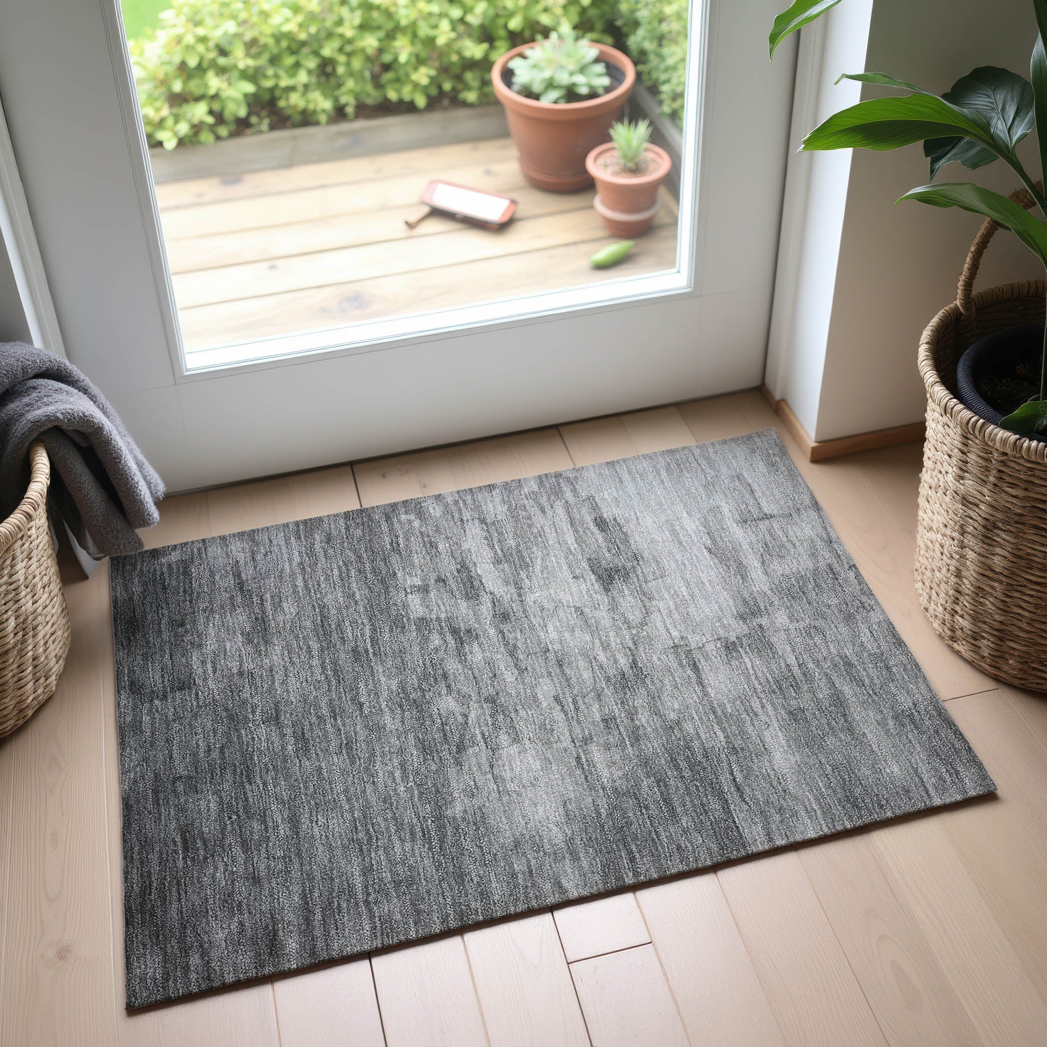Budapest Machine Washable Transitional Gray Rug 1'8" x 2'6" #shape_Rectangle