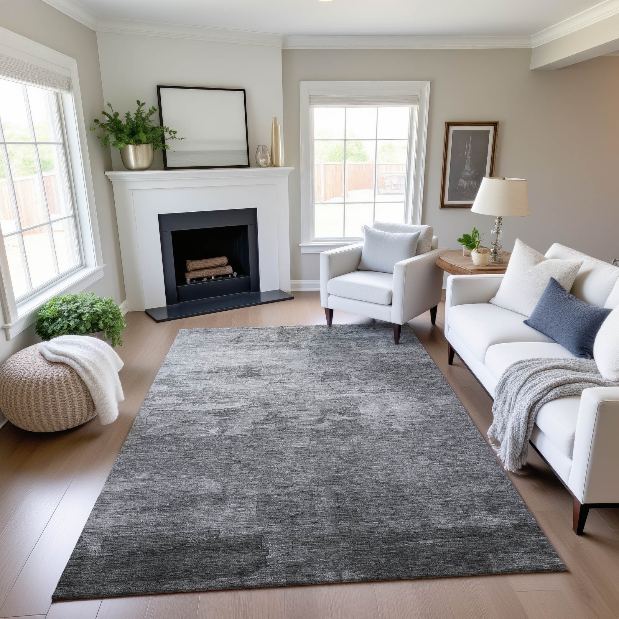 Budapest Machine Washable Transitional Gray Rug 2'6" x 3'10" #shape_Rectangle