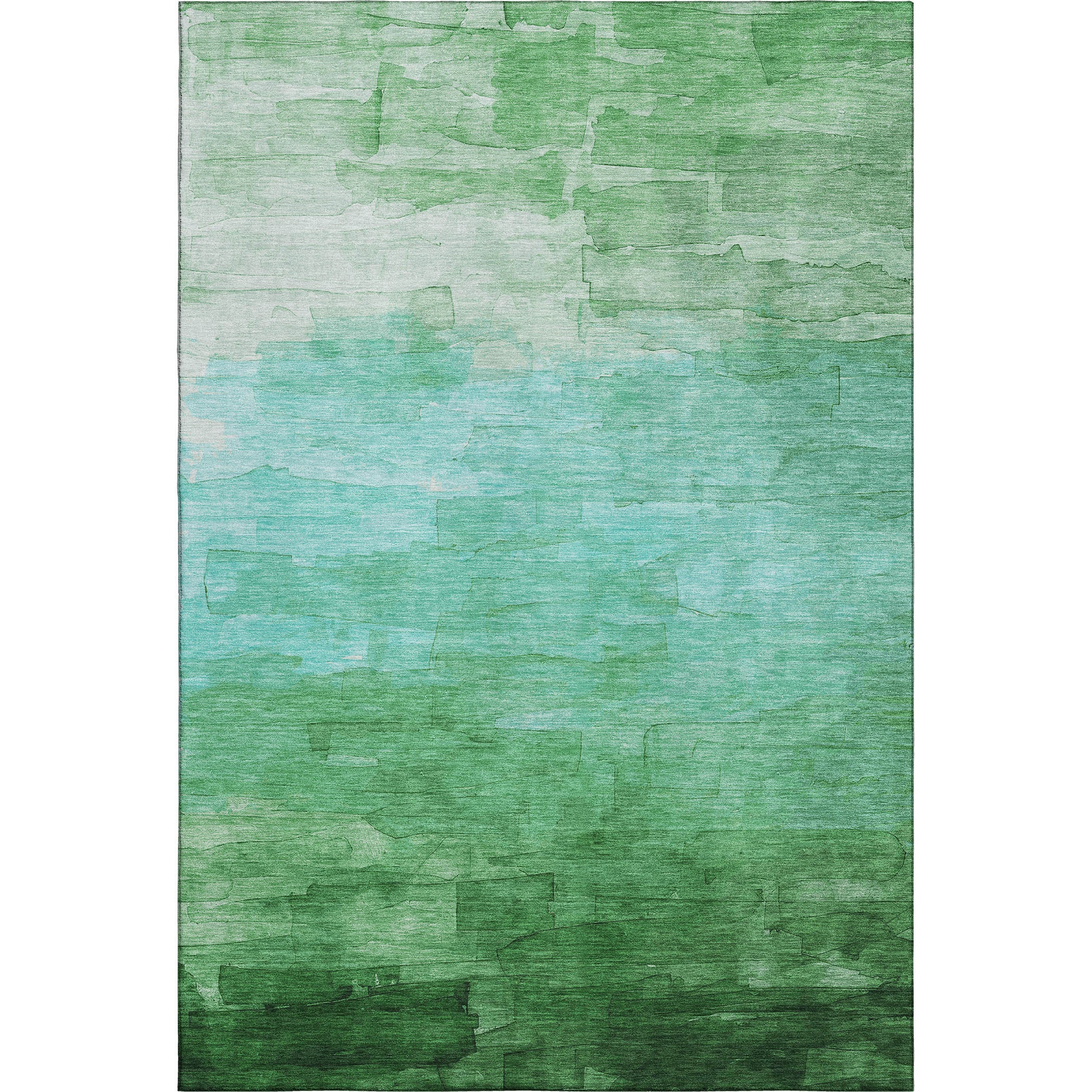 Budapest Machine Washable Transitional Green Rug 2'6" x 3'10" #shape_Rectangle
