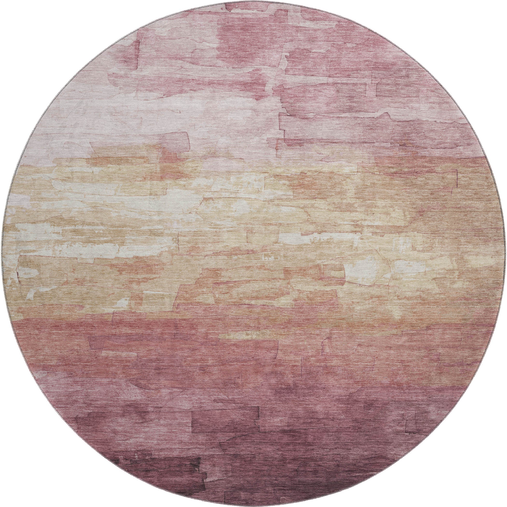 Budapest Machine Washable Transitional Mauve Pink Rug 8' x 8' #shape_Round