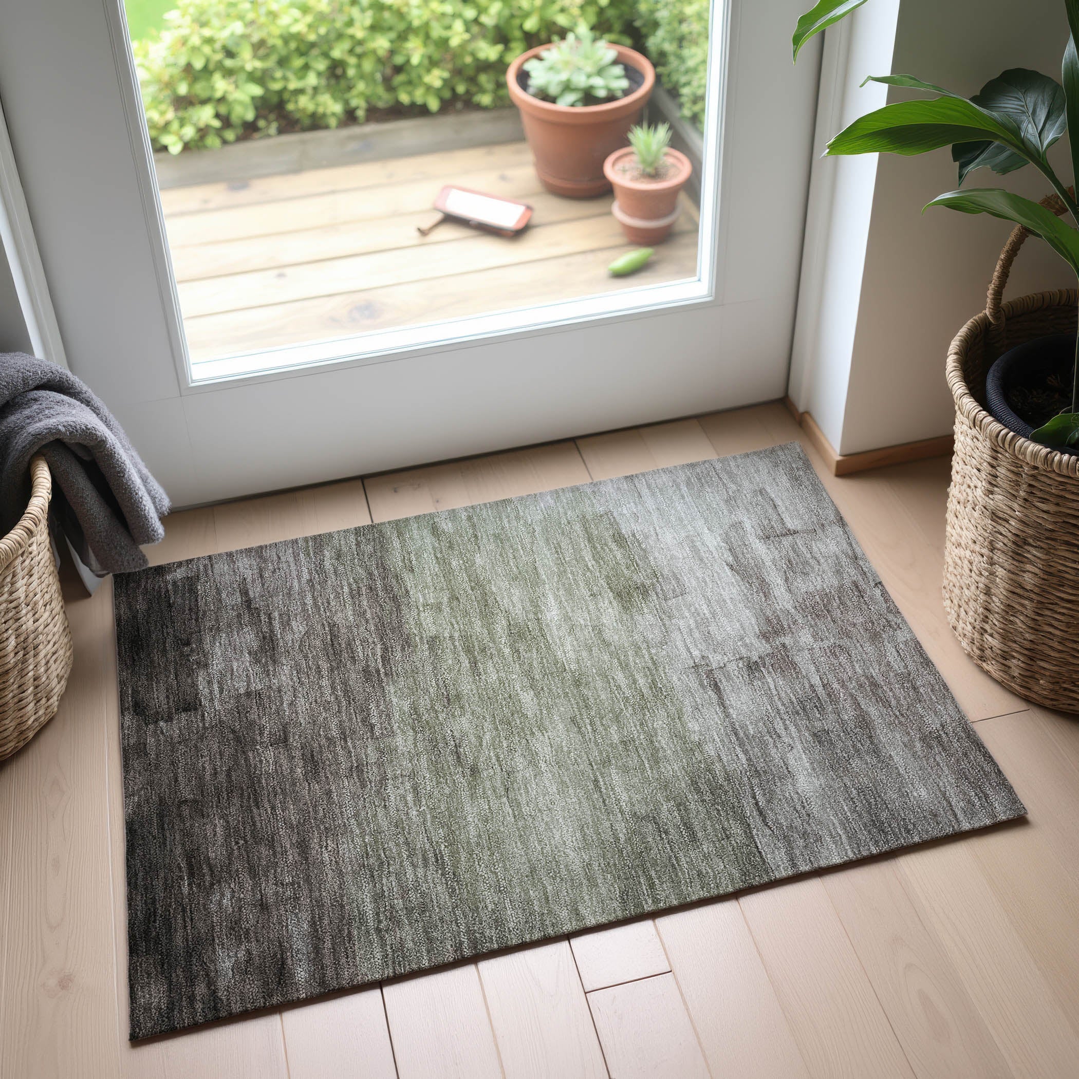 Budapest Machine Washable Transitional Taupe Brown Rug 1'8" x 2'6" #shape_Rectangle