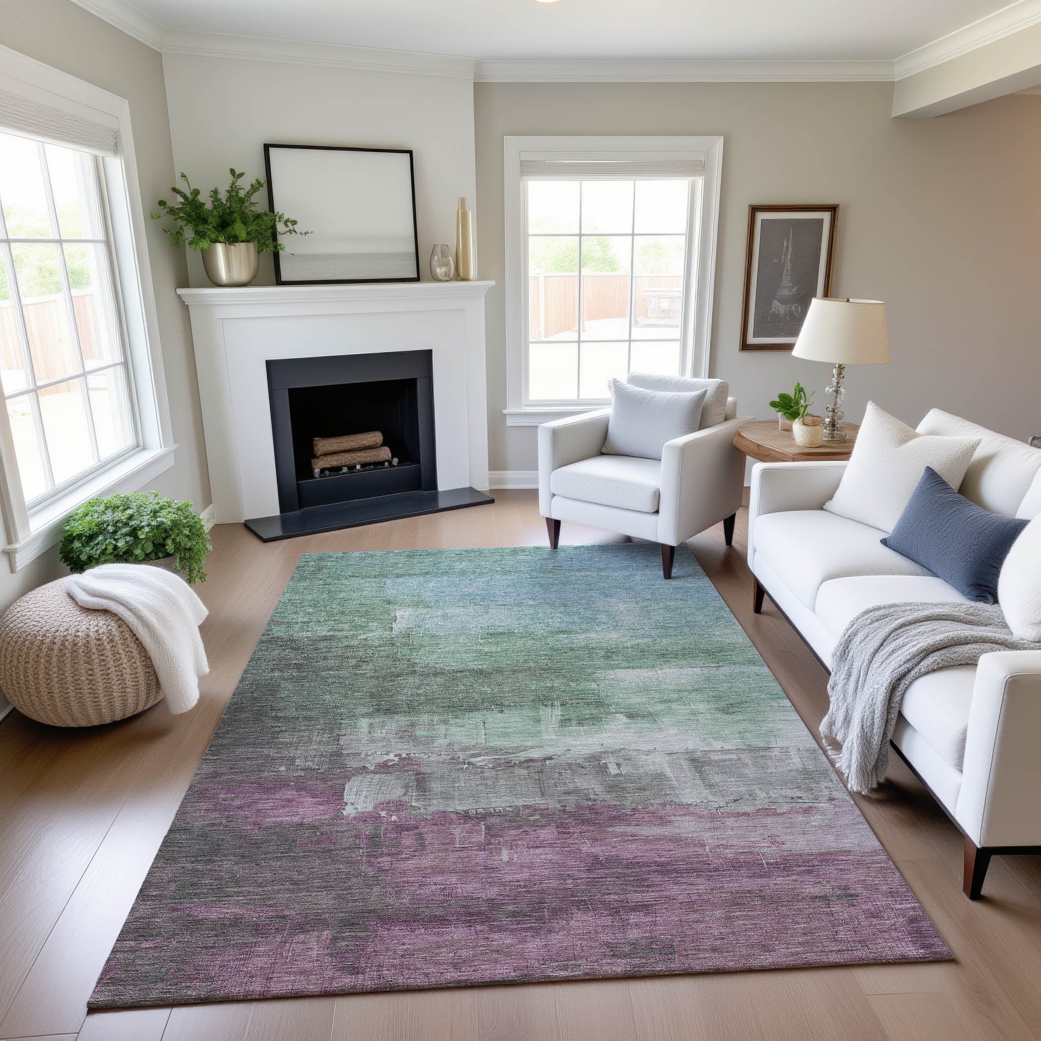 Valletta Machine Washable Transitional Aloe Green Rug 2'6" x 3'10" #shape_Rectangle