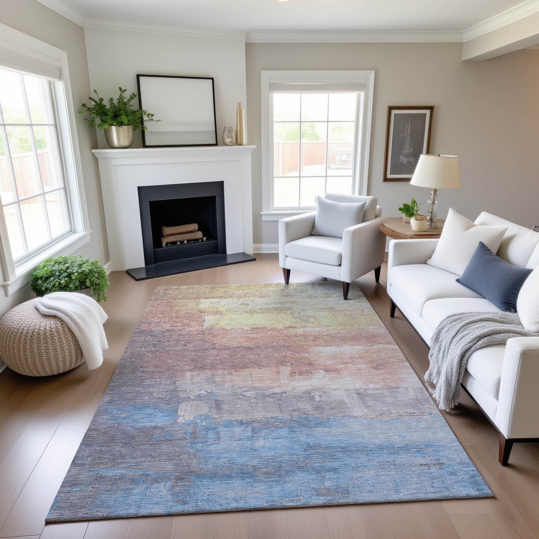 Valletta Machine Washable Transitional Beige Brown Rug 2'6" x 3'10" #shape_Rectangle