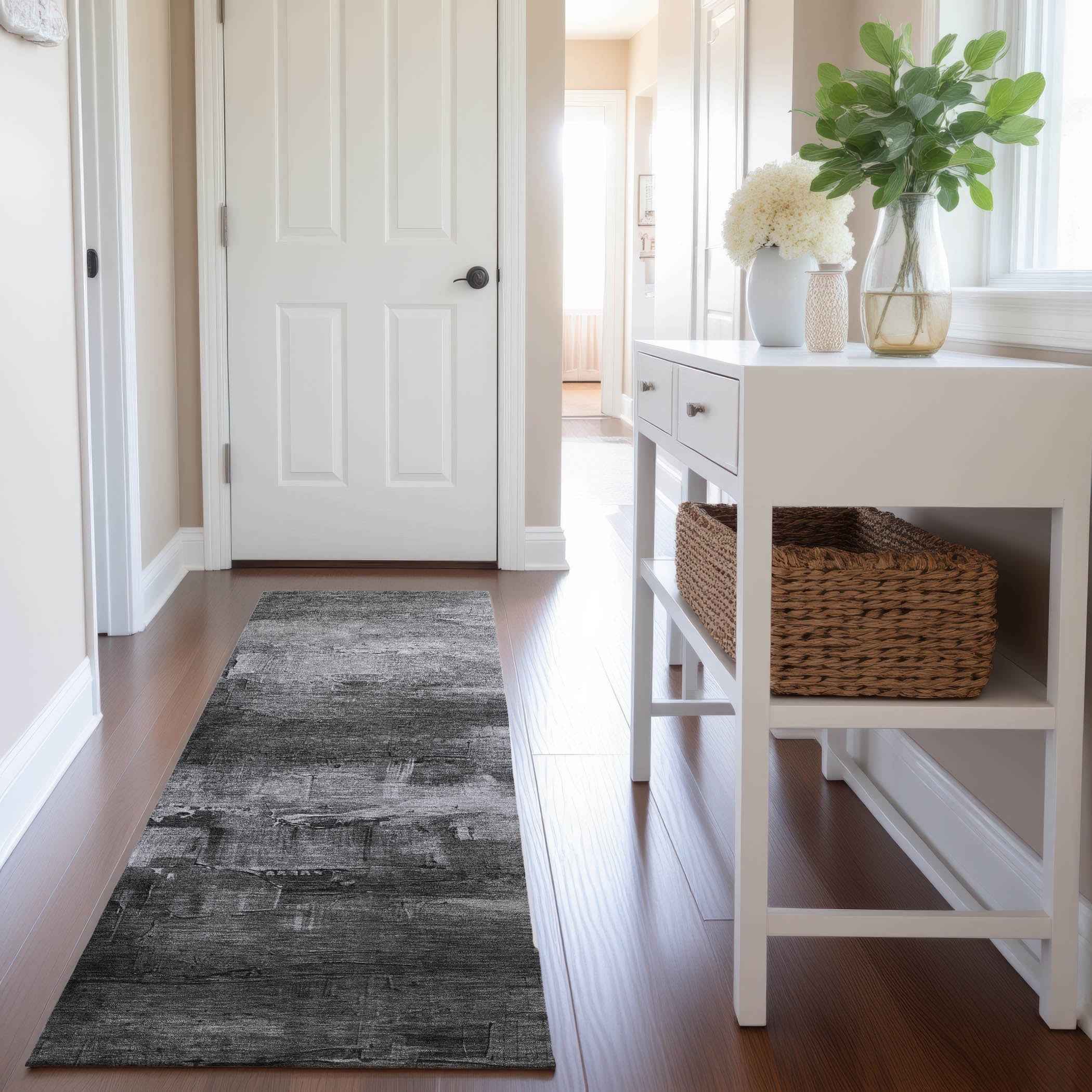 Valletta Machine Washable Transitional Gray Rug 2'3" x 7'6" #shape_Runner