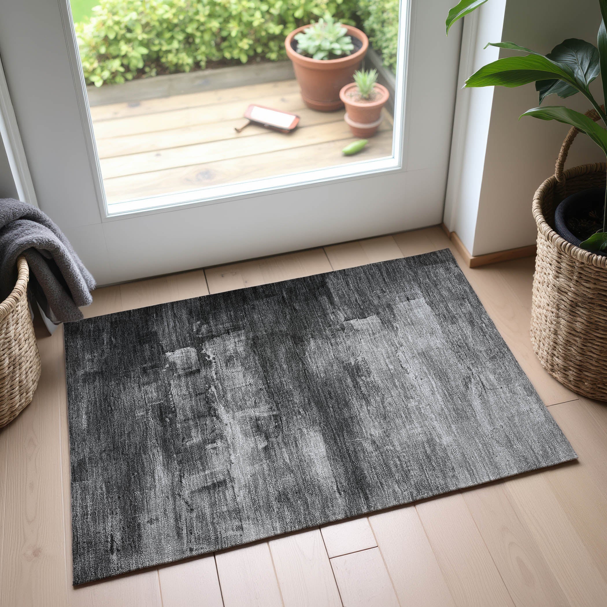 Valletta Machine Washable Transitional Gray Rug 1'8" x 2'6" #shape_Rectangle