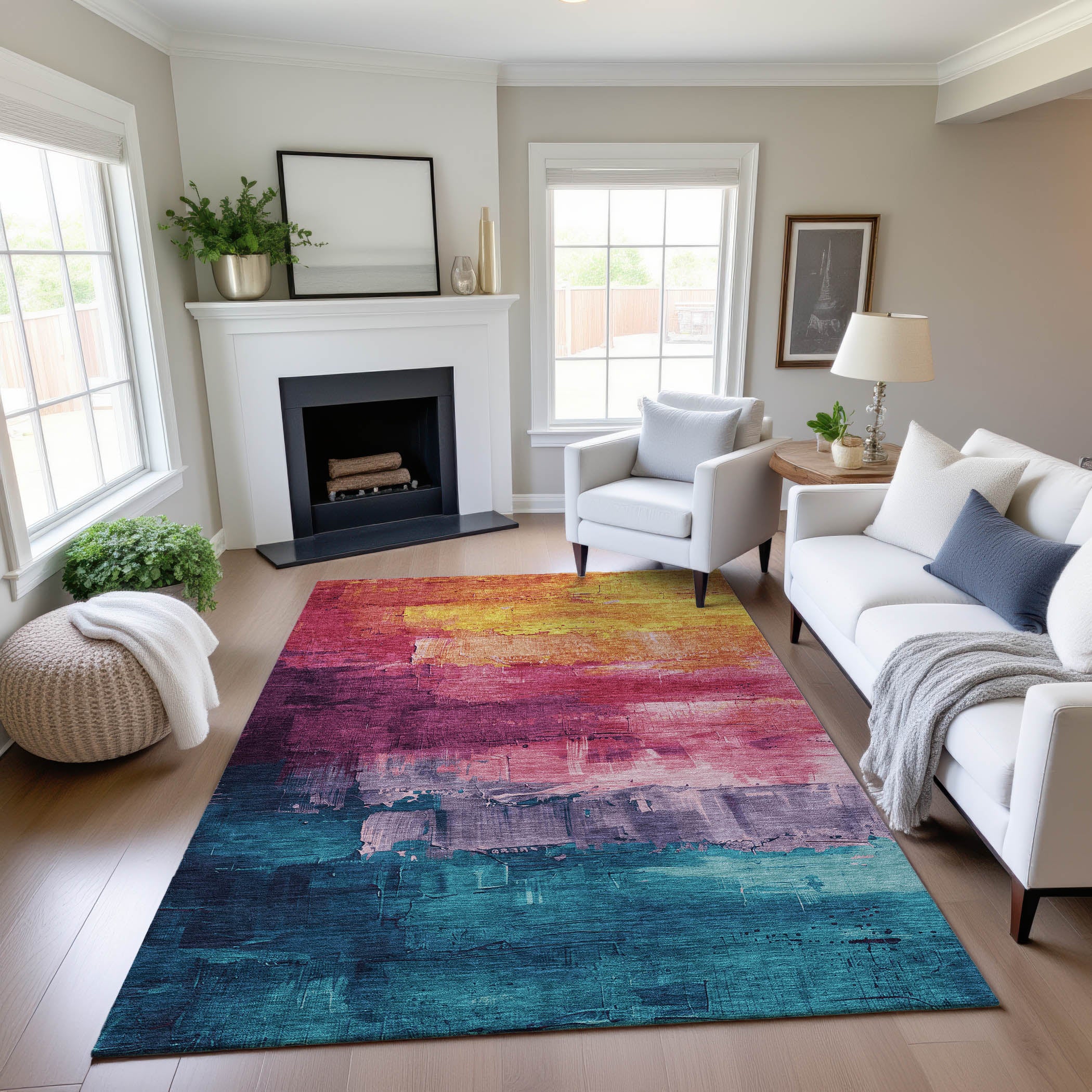 Valletta Machine Washable Transitional Merlot Red Rug 2'6" x 3'10" #shape_Rectangle