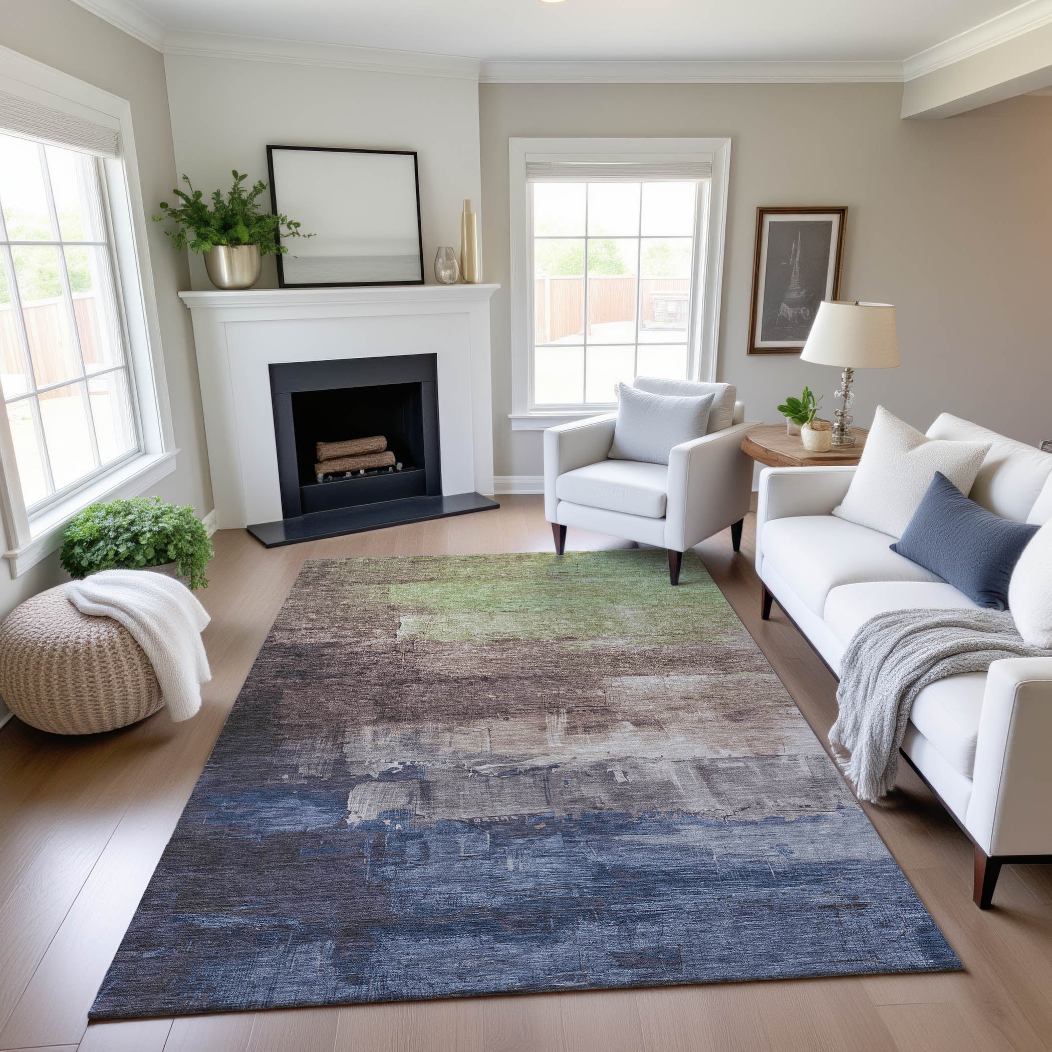 Valletta Machine Washable Transitional Mocha Brown Rug 2'6" x 3'10" #shape_Rectangle