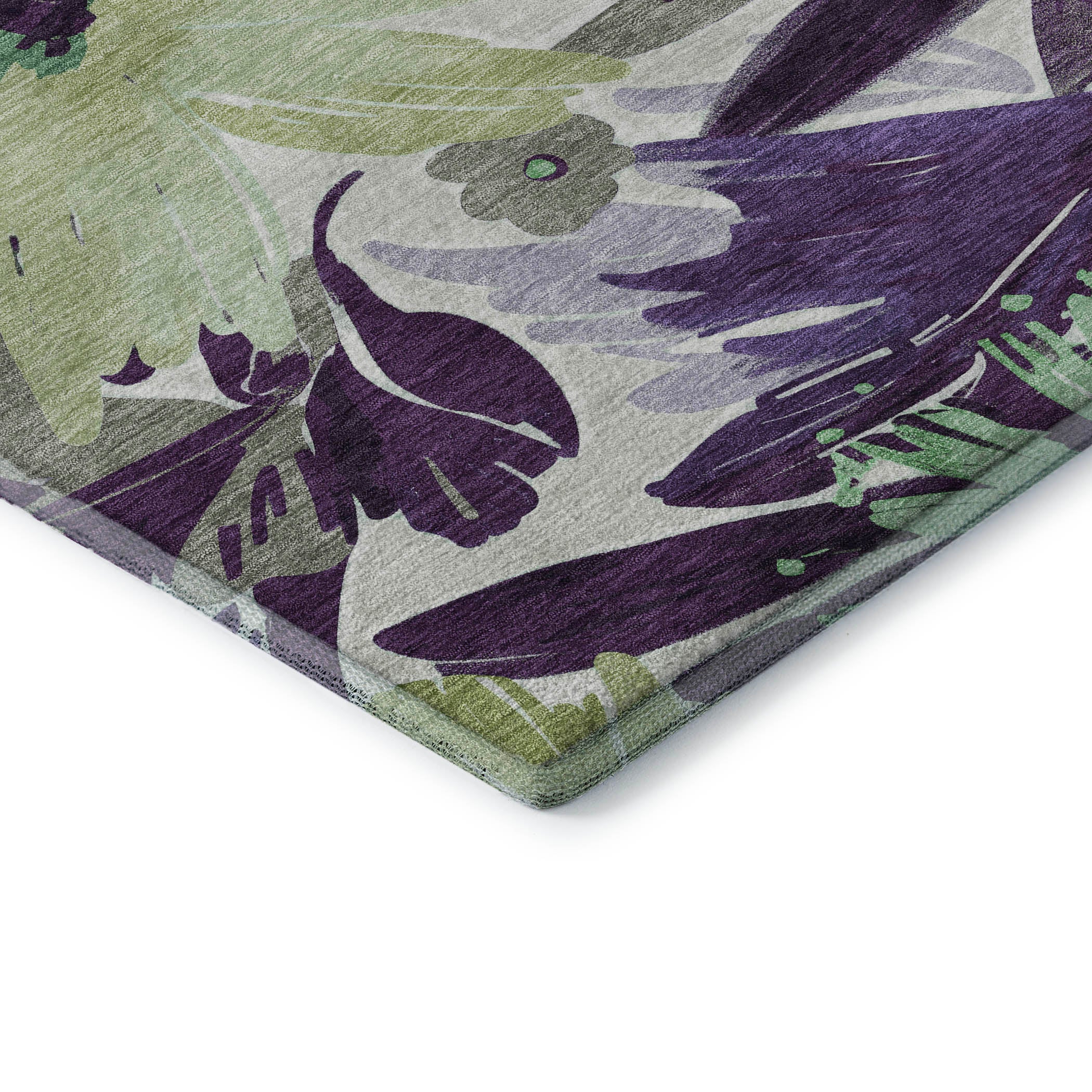 Seoul Machine Washable Transitional Purple Rug 1'8" x 2'6" #shape_Rectangle