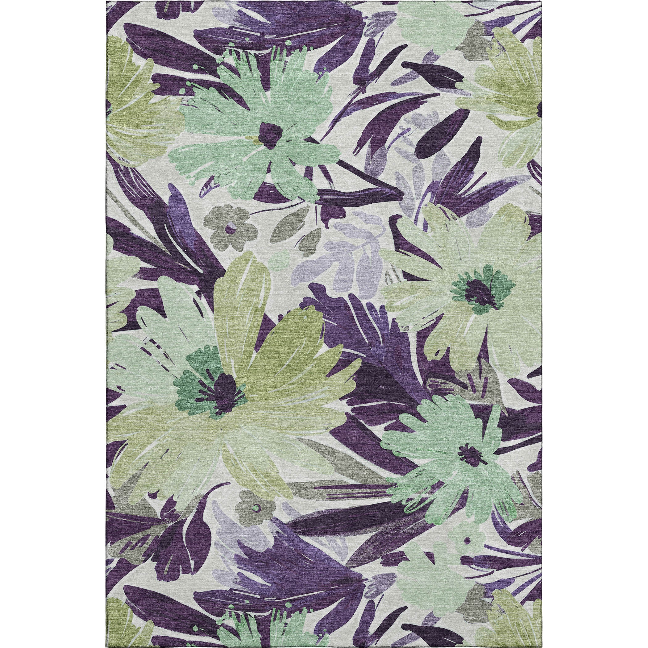 Seoul Machine Washable Transitional Purple Rug 2'6" x 3'10" #shape_Rectangle