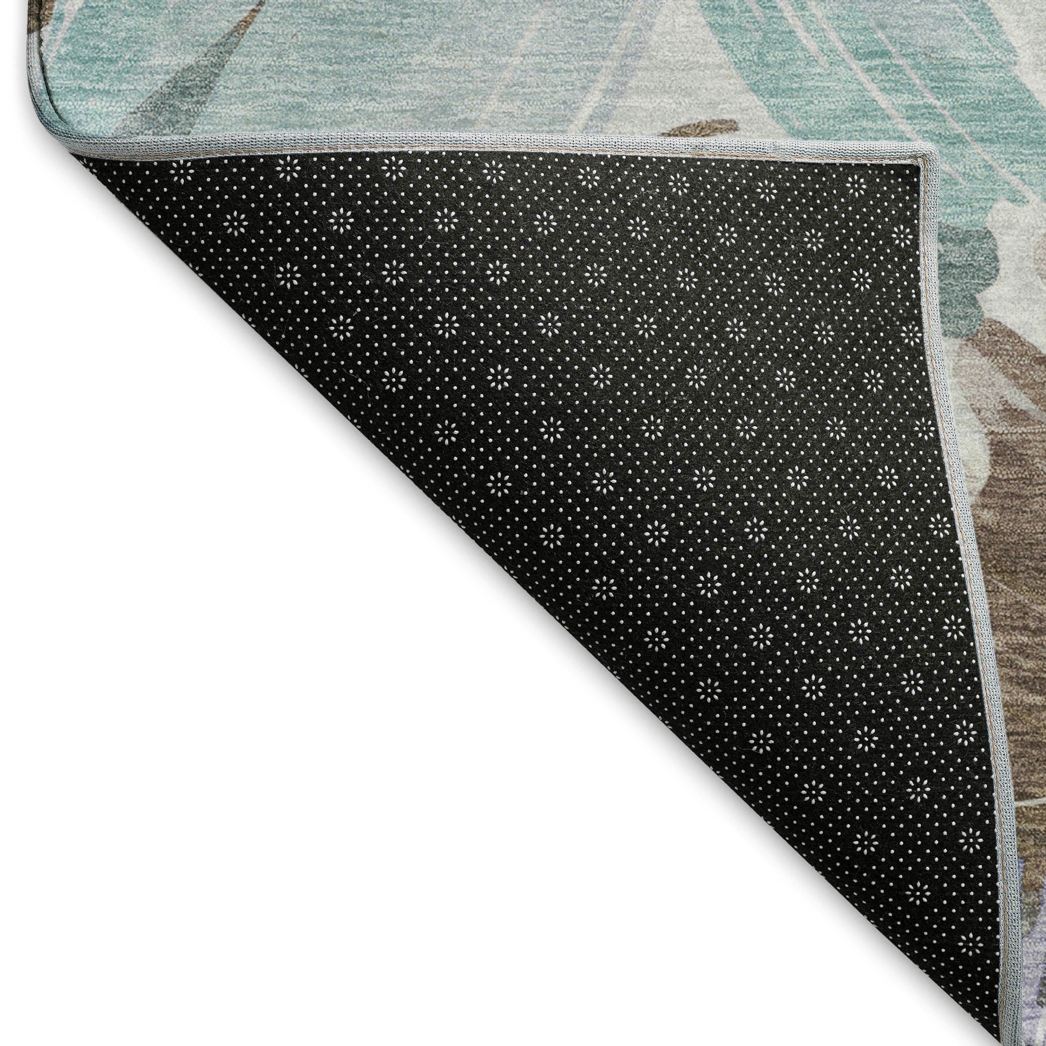Seoul Machine Washable Transitional Taupe Brown Rug 1'8" x 2'6" #shape_Rectangle