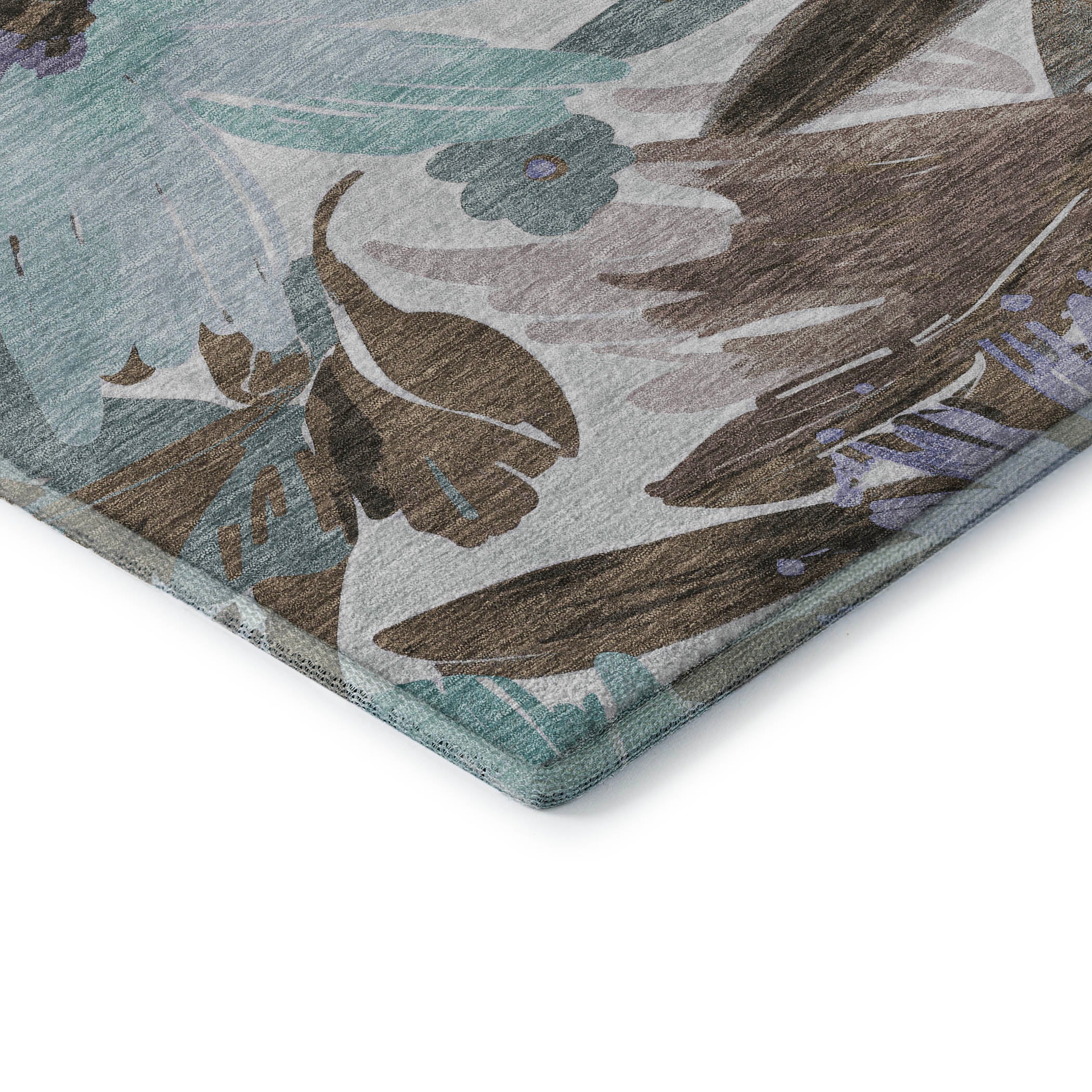 Seoul Machine Washable Transitional Taupe Brown Rug 1'8" x 2'6" #shape_Rectangle