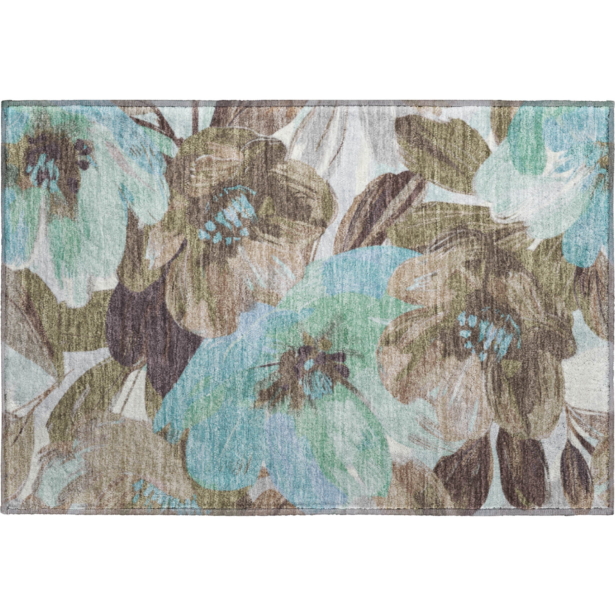 Oslo Machine Washable Transitional Khaki Brown Rug 1'8" x 2'6" #shape_Rectangle