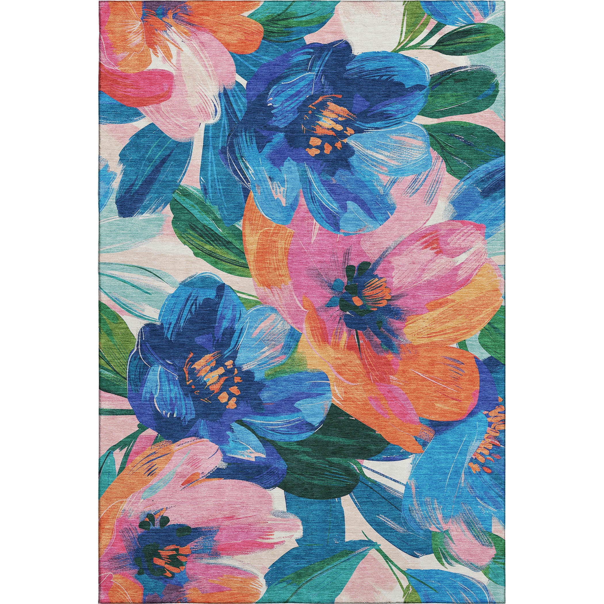 Oslo Machine Washable Transitional Navy Blue Rug 2'6" x 3'10" #shape_Rectangle
