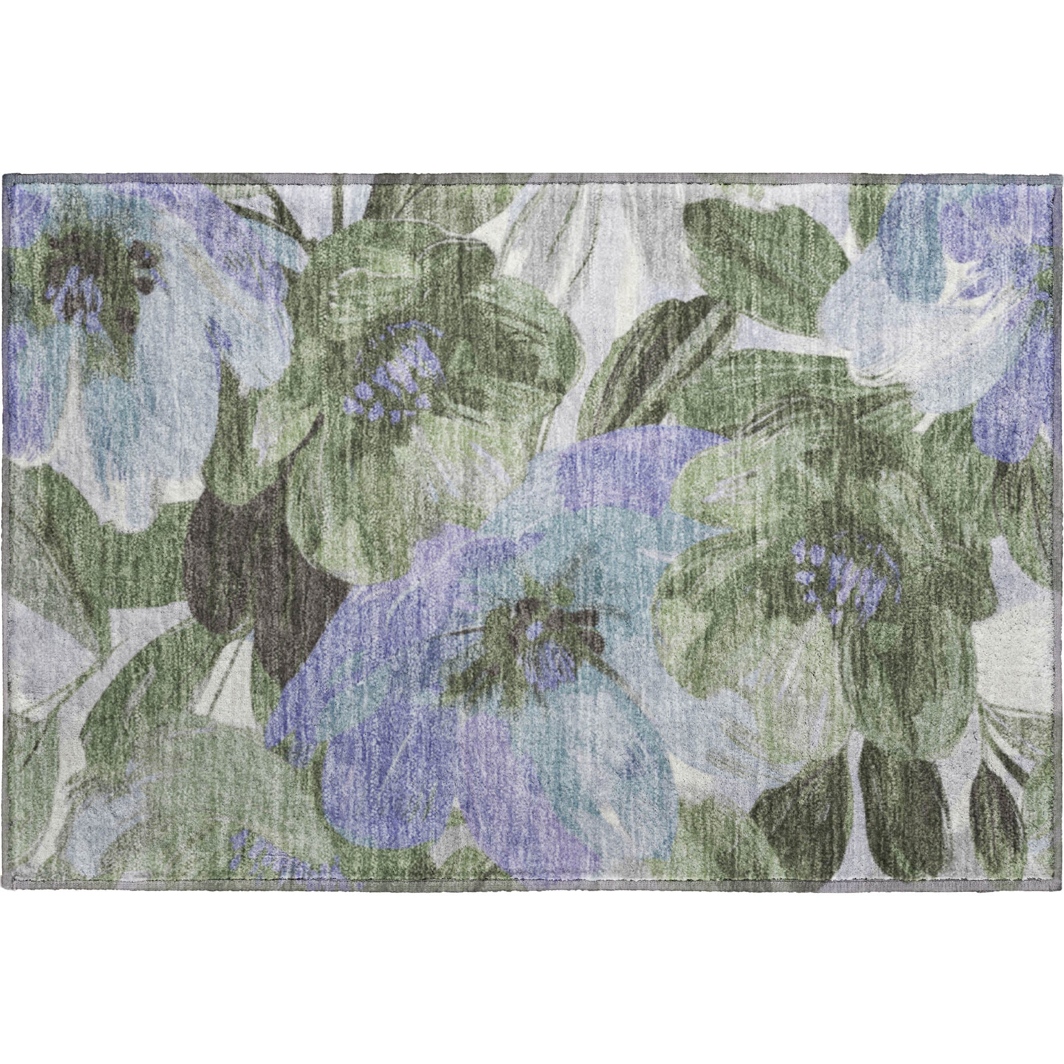 Oslo Machine Washable Transitional Olive Green Rug 1'8" x 2'6" #shape_Rectangle