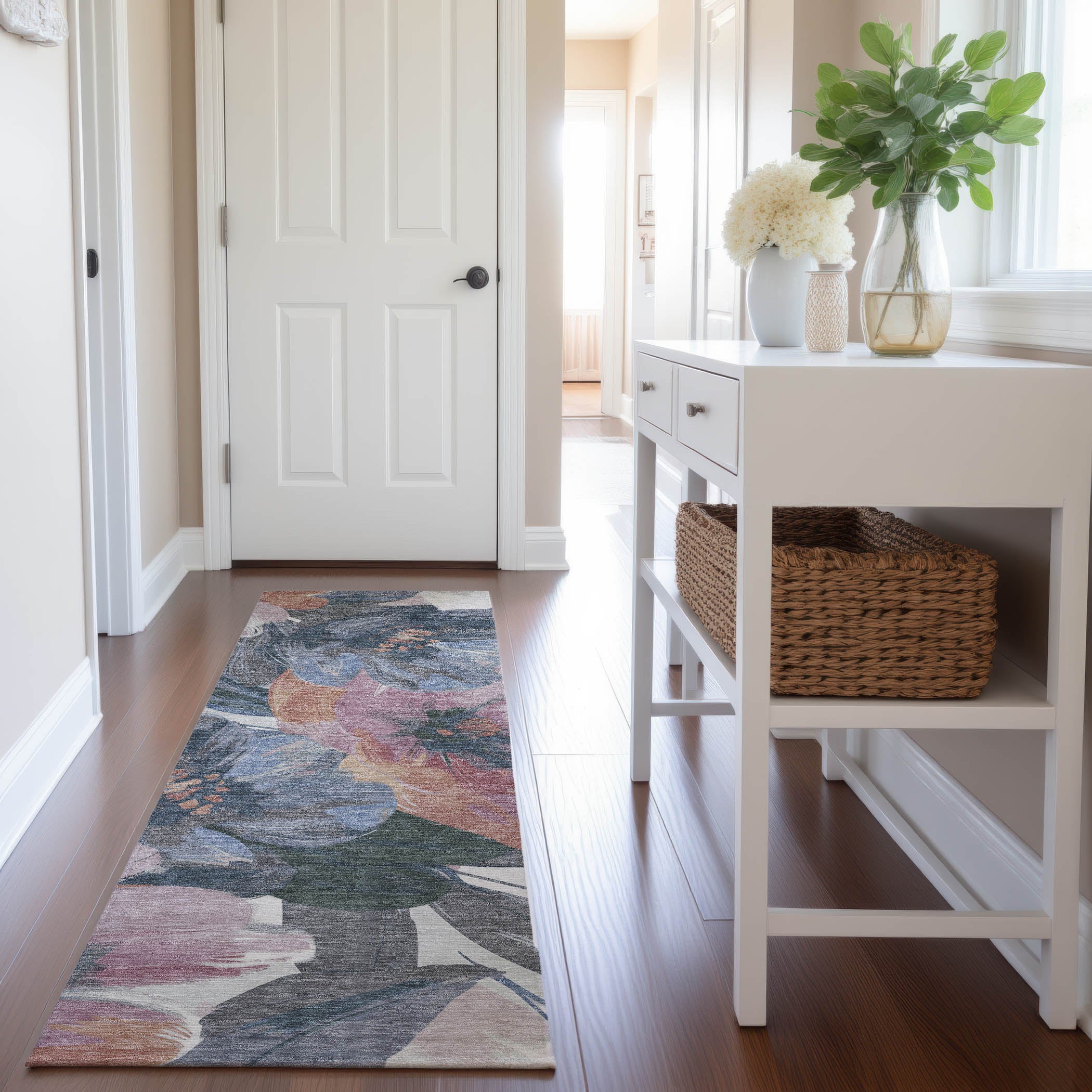Oslo Machine Washable Transitional Pewter Gray Rug 2'3" x 7'6" #shape_Runner