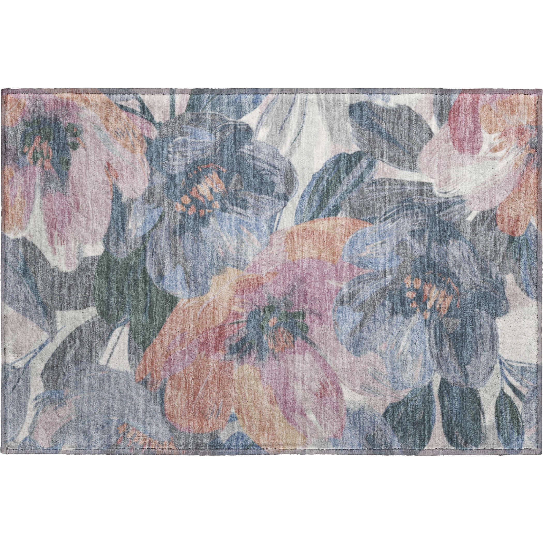 Oslo Machine Washable Transitional Pewter Gray Rug 1'8" x 2'6" #shape_Rectangle