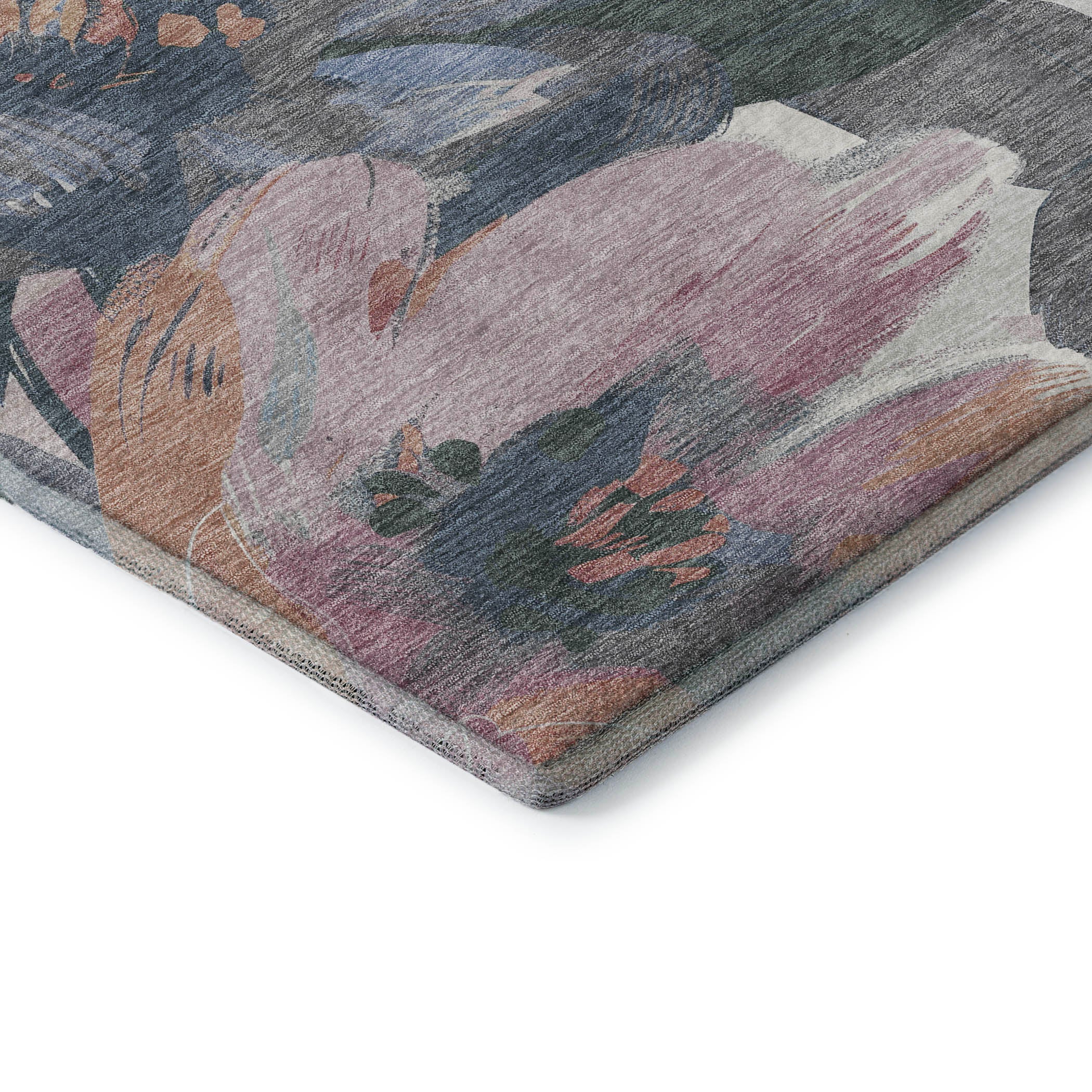 Oslo Machine Washable Transitional Pewter Gray Rug 1'8" x 2'6" #shape_Rectangle