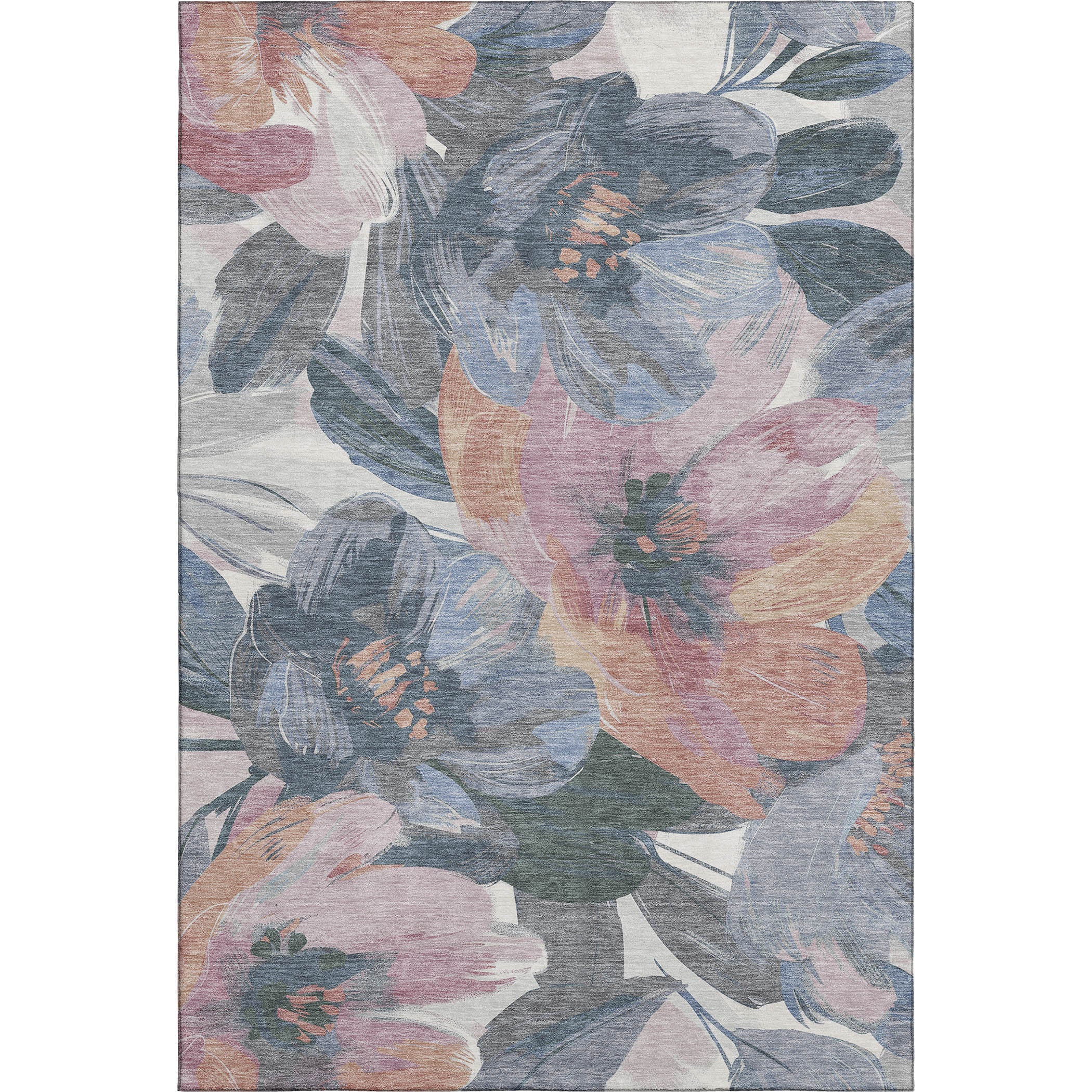 Oslo Machine Washable Transitional Pewter Gray Rug 2'6" x 3'10" #shape_Rectangle