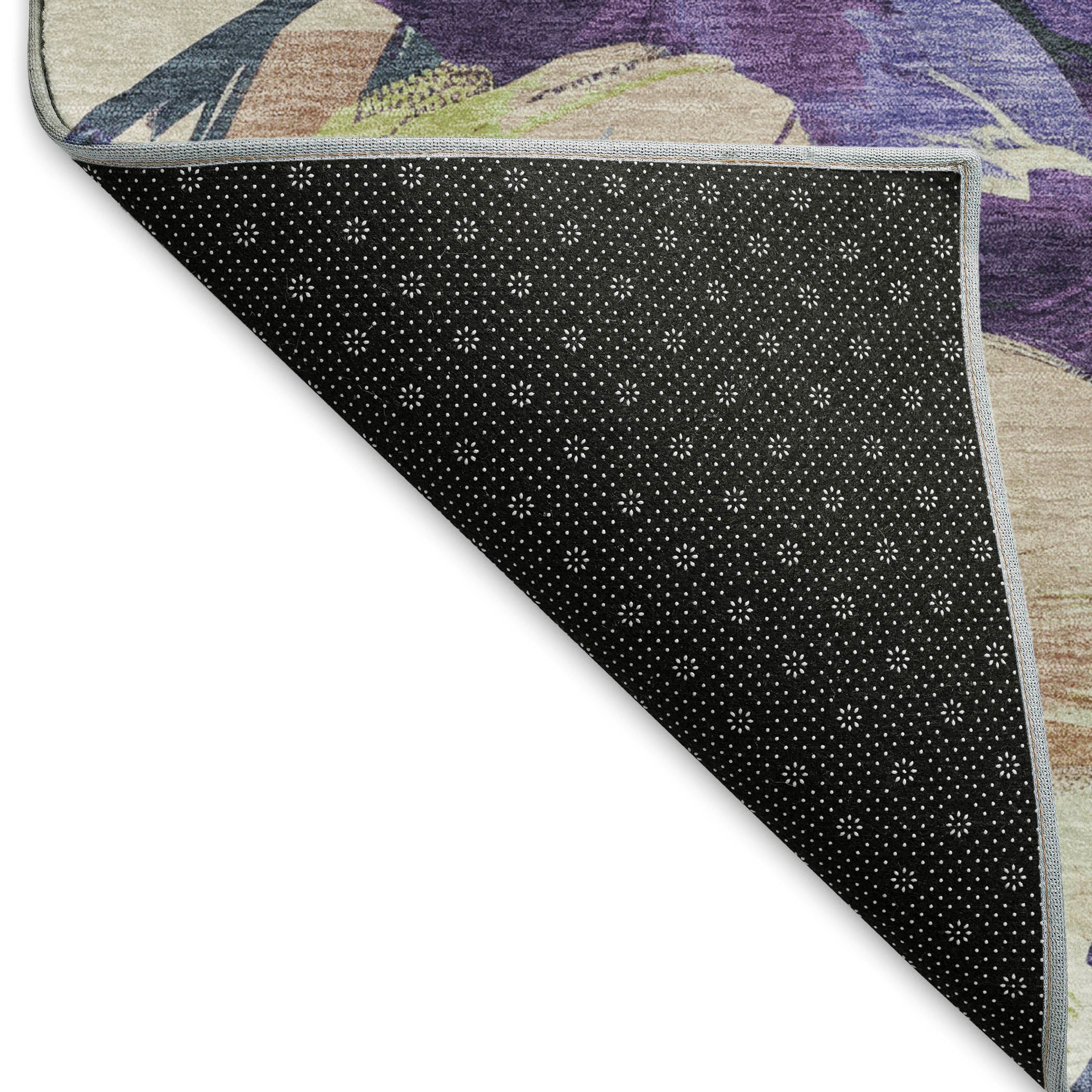 Oslo Machine Washable Transitional Purple Rug 1'8" x 2'6" #shape_Rectangle