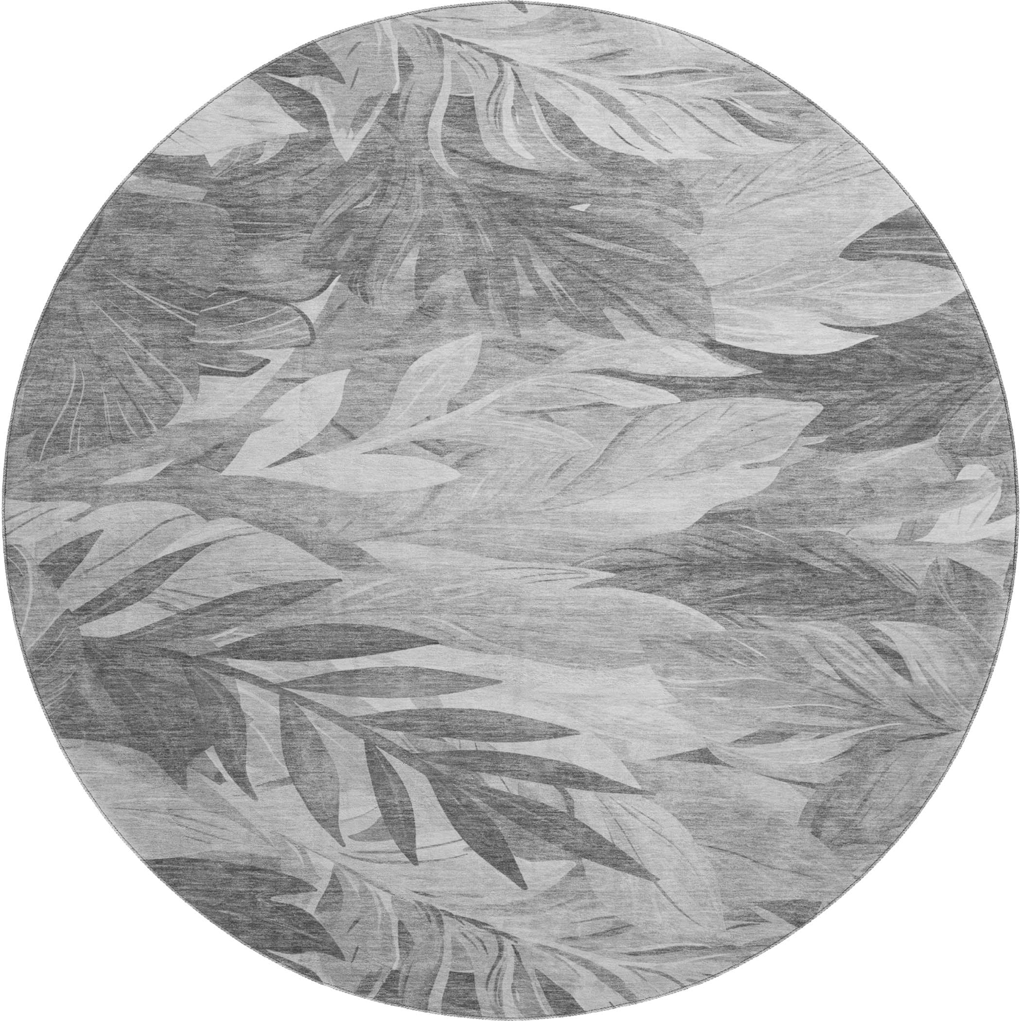 Istanbul Machine Washable Transitional Gray Rug 8' x 8' #shape_Round