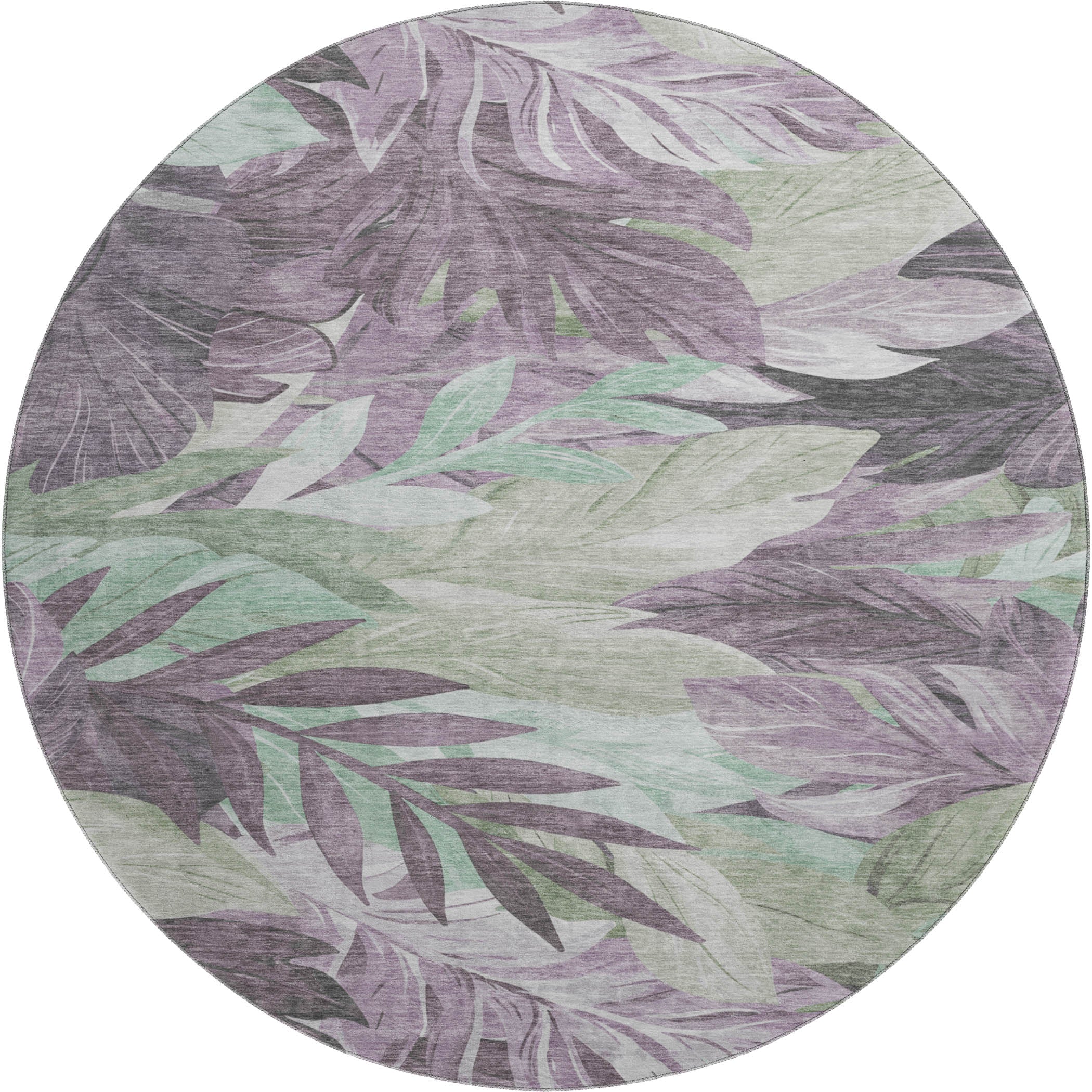 Istanbul Machine Washable Transitional Lavender Purple Rug 8' x 8' #shape_Round