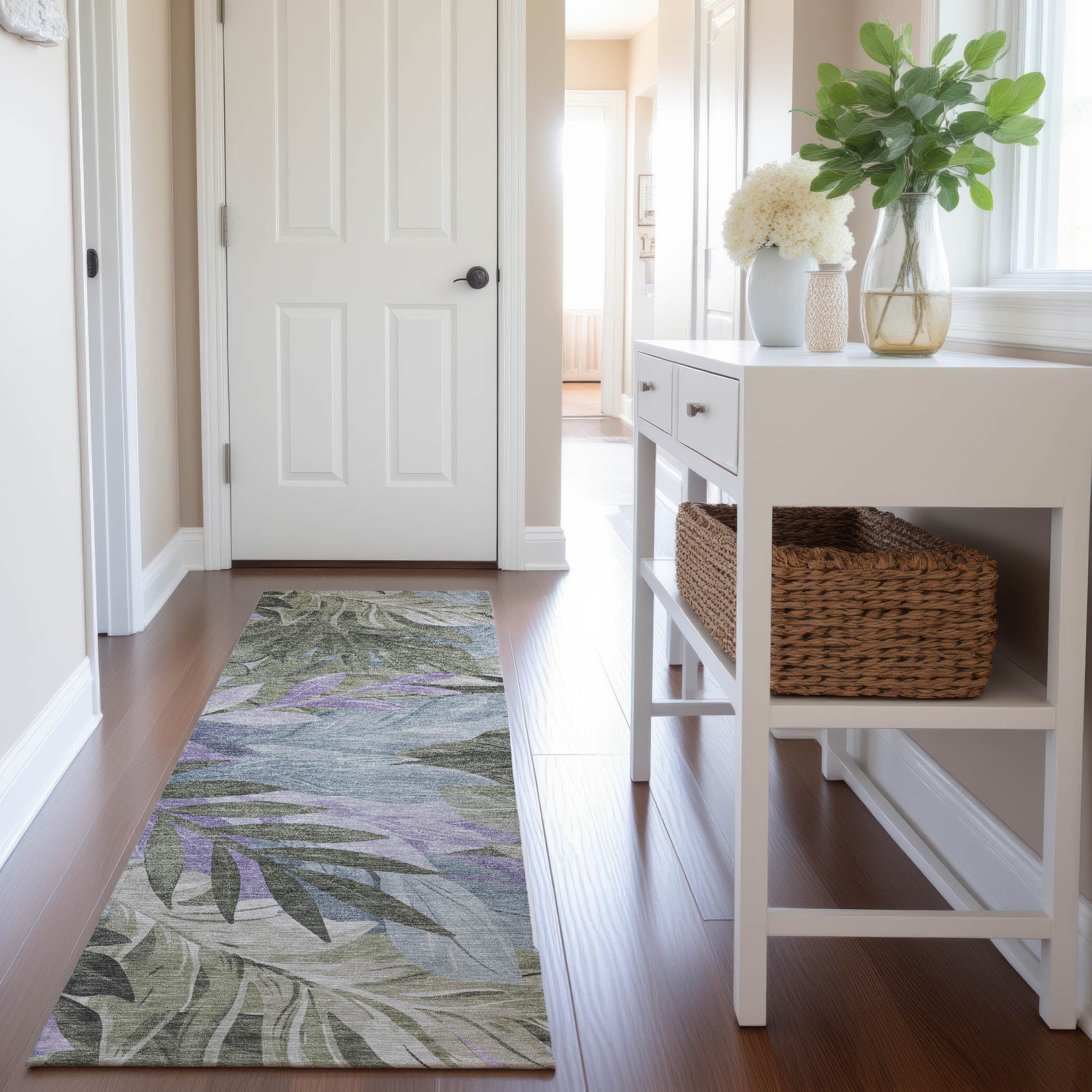 Istanbul Machine Washable Transitional Taupe Brown Rug 2'3" x 7'6" #shape_Runner