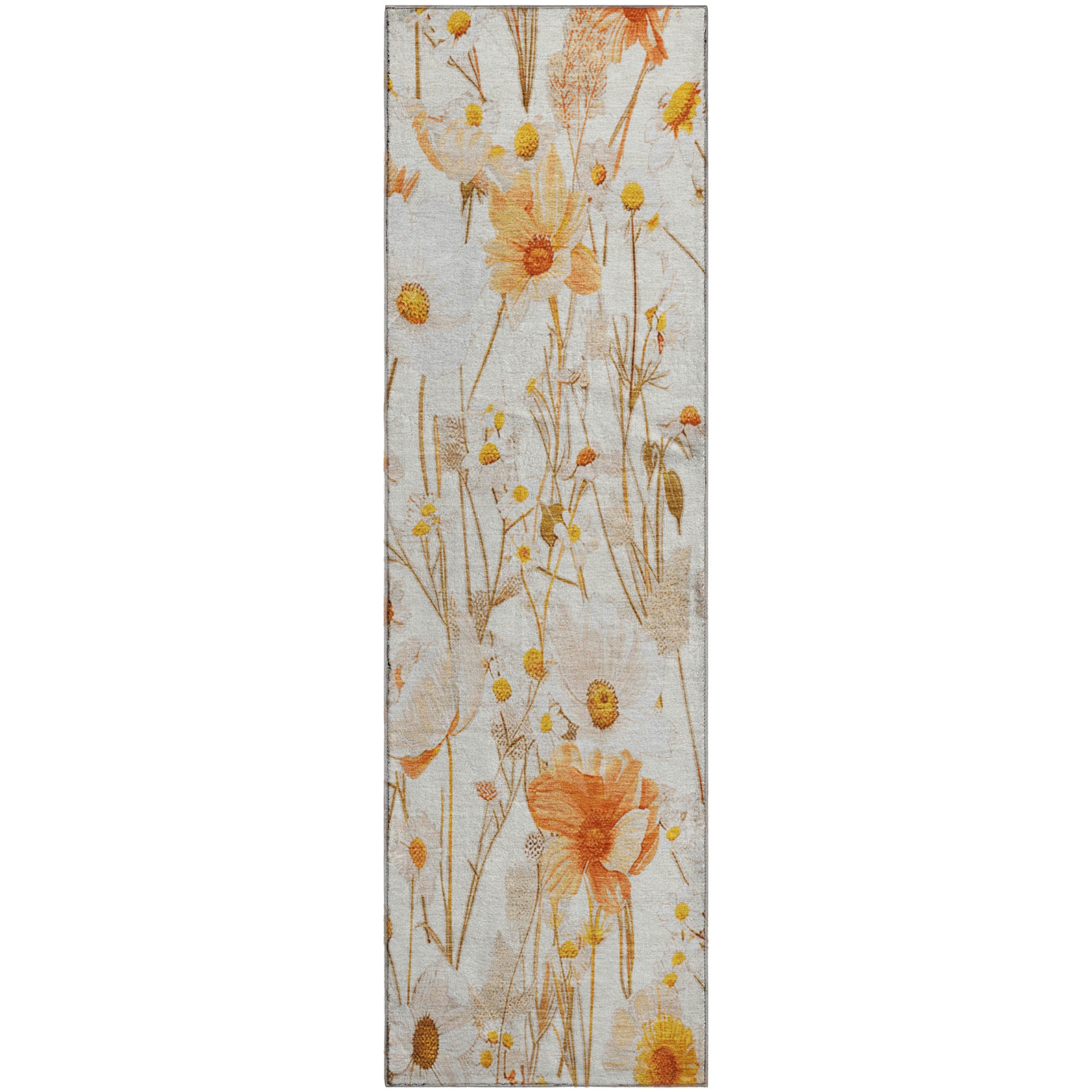 Florence Machine Washable Transitional Ivory Rug 2'3" x 7'6" #shape_Runner