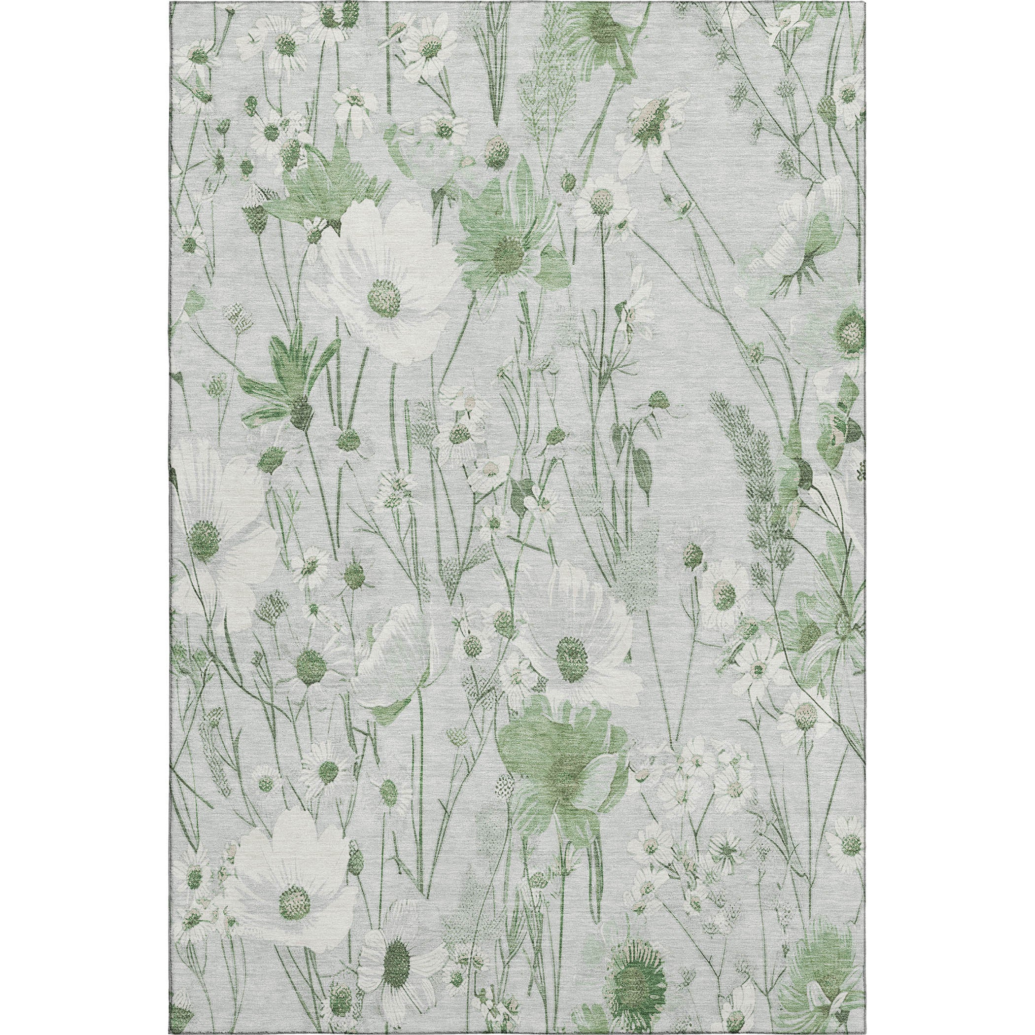 Florence Machine Washable Transitional Mint Green Rug 2'6" x 3'10" #shape_Rectangle