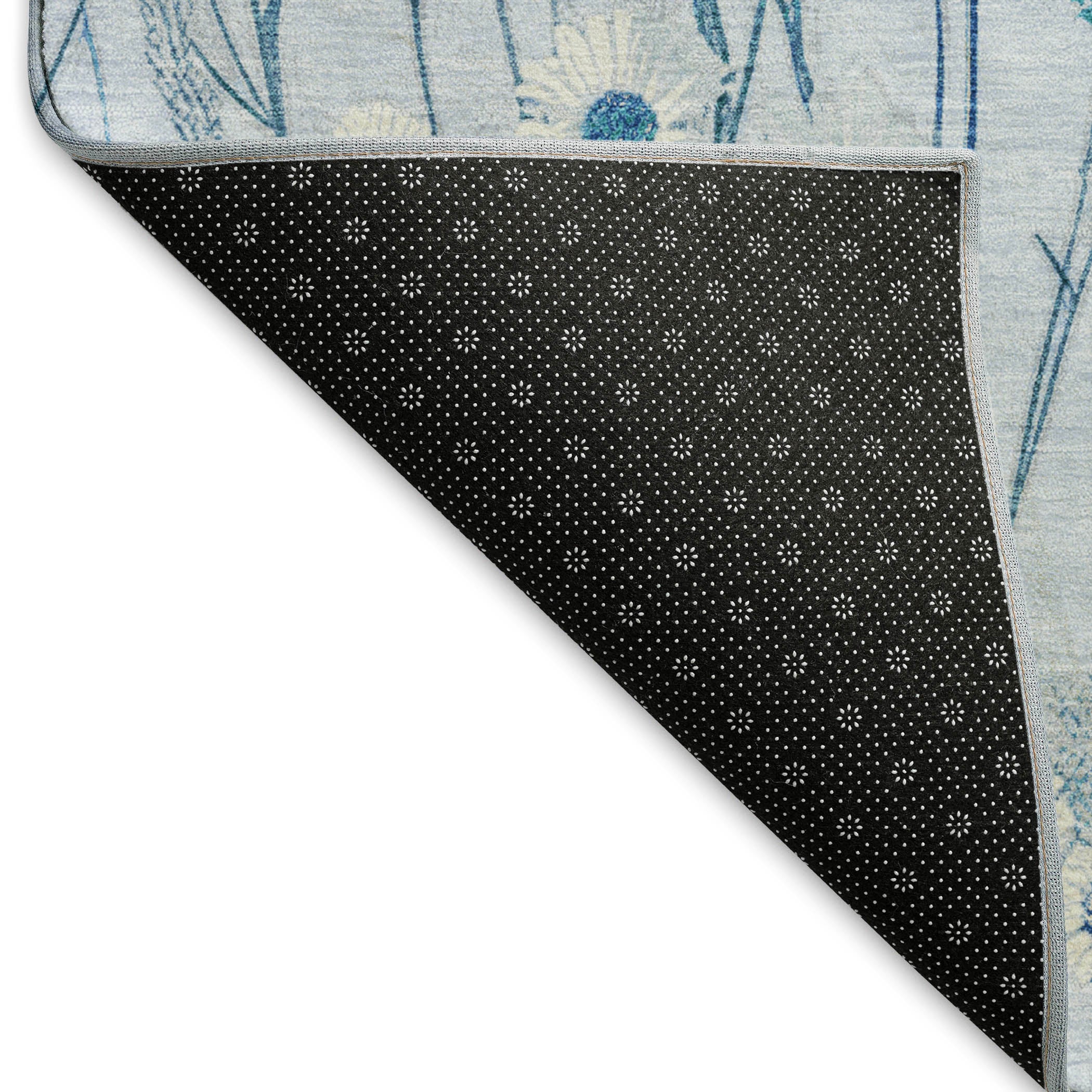 Florence Machine Washable Transitional Sky Blue Rug 1'8" x 2'6" #shape_Rectangle