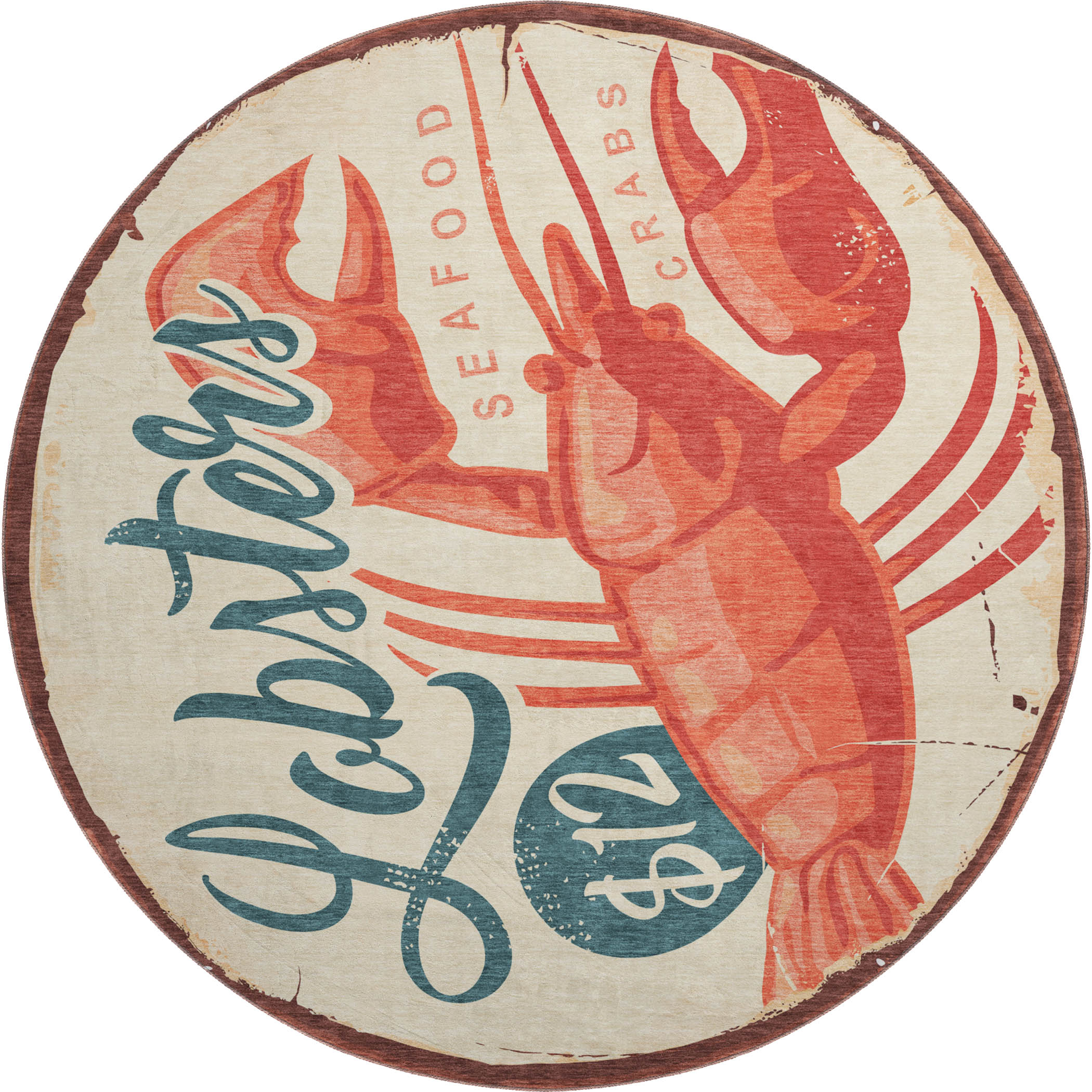 Seoul Machine Washable Coastal Beige Rug 8' x 8' #shape_Round