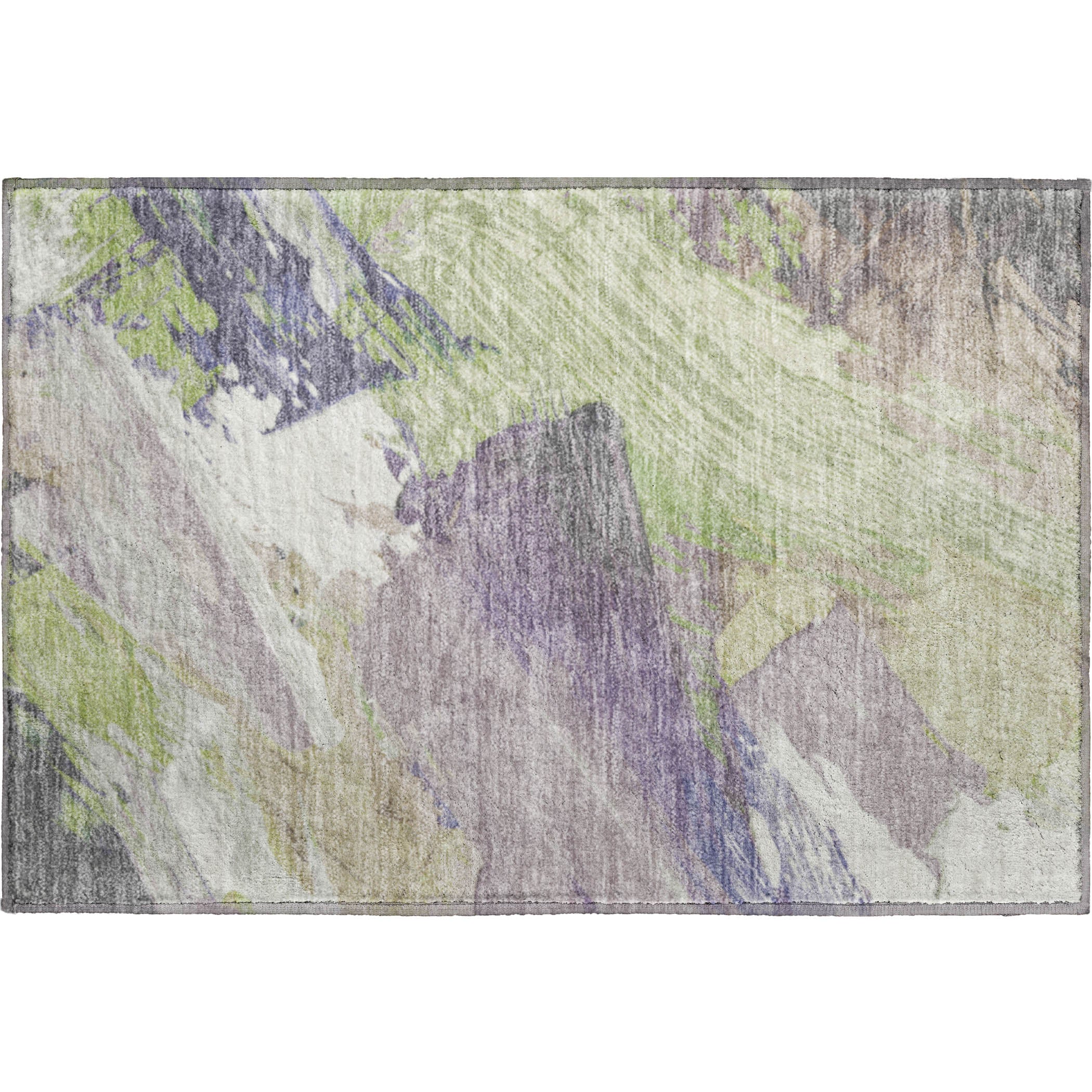 Mostar Machine Washable Transitional Aloe Green Rug 1'8" x 2'6" #shape_Rectangle
