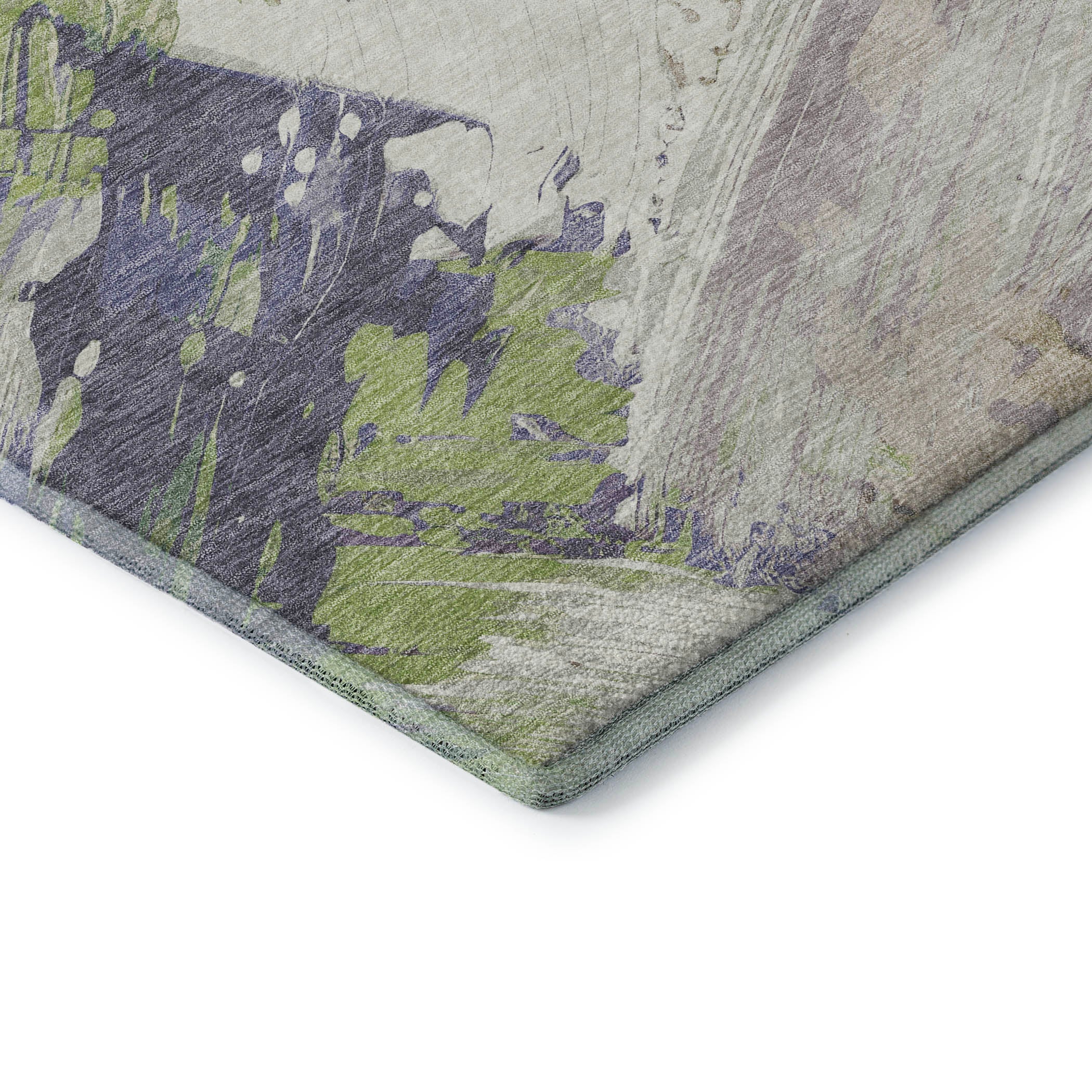 Mostar Machine Washable Transitional Aloe Green Rug 1'8" x 2'6" #shape_Rectangle