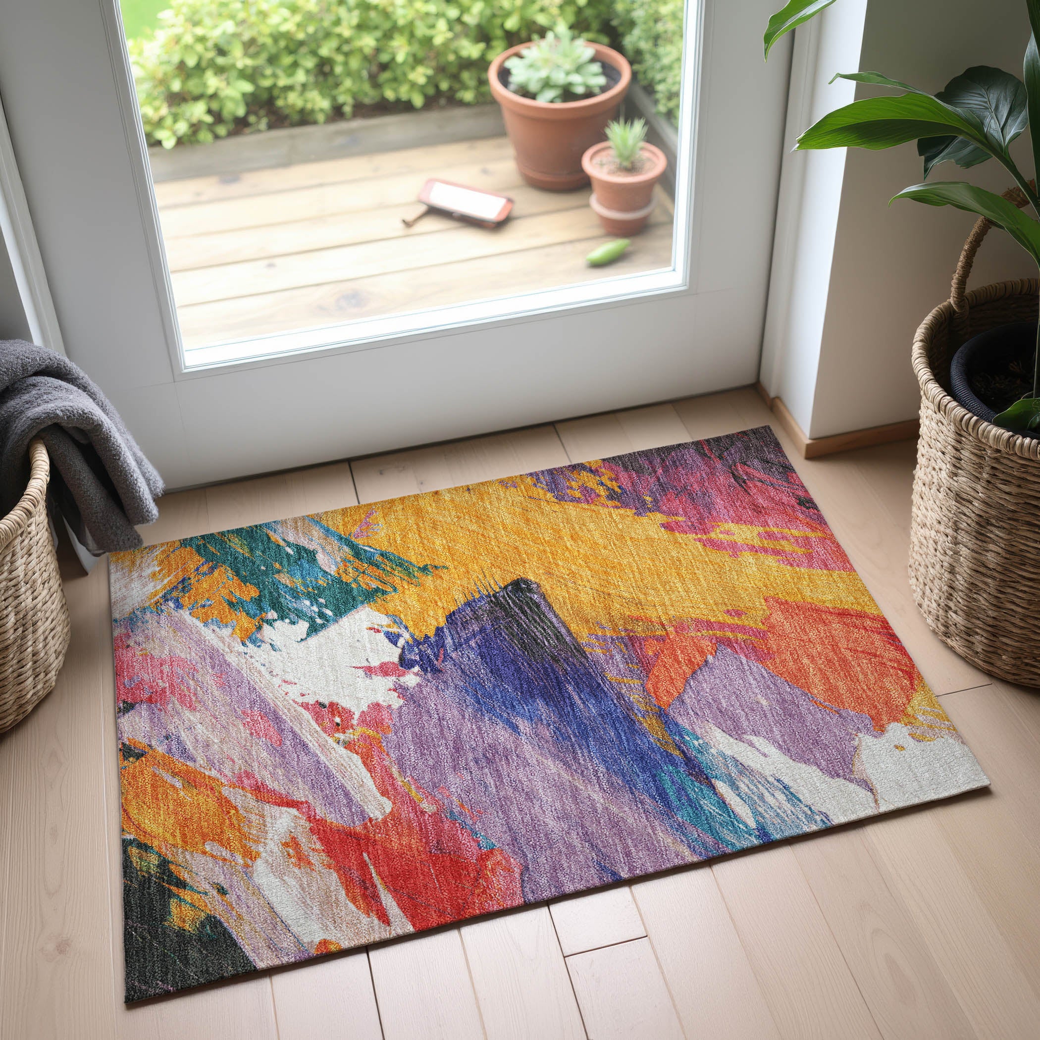 Mostar Machine Washable Transitional Gold Rug 1'8" x 2'6" #shape_Rectangle