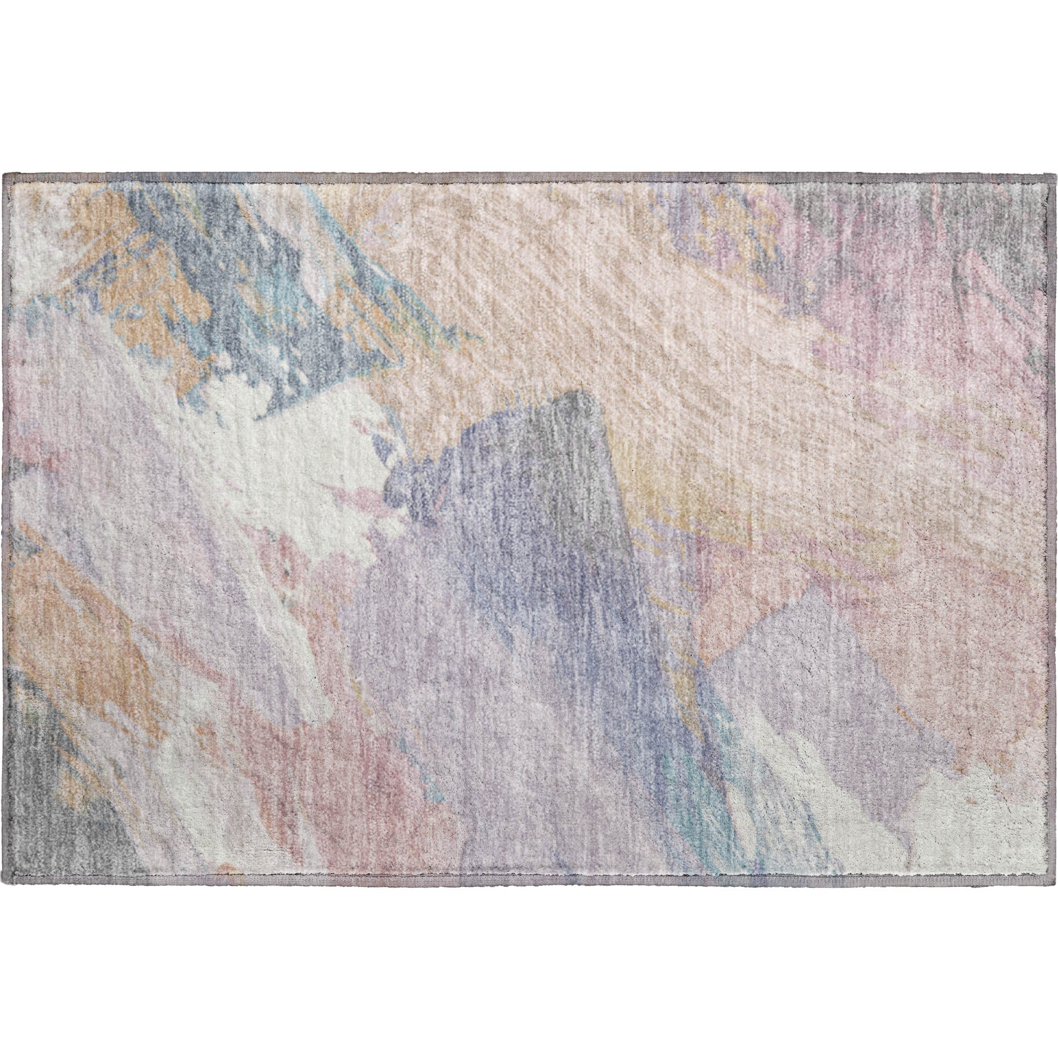 Mostar Machine Washable Transitional Pink Rug 1'8" x 2'6" #shape_Rectangle