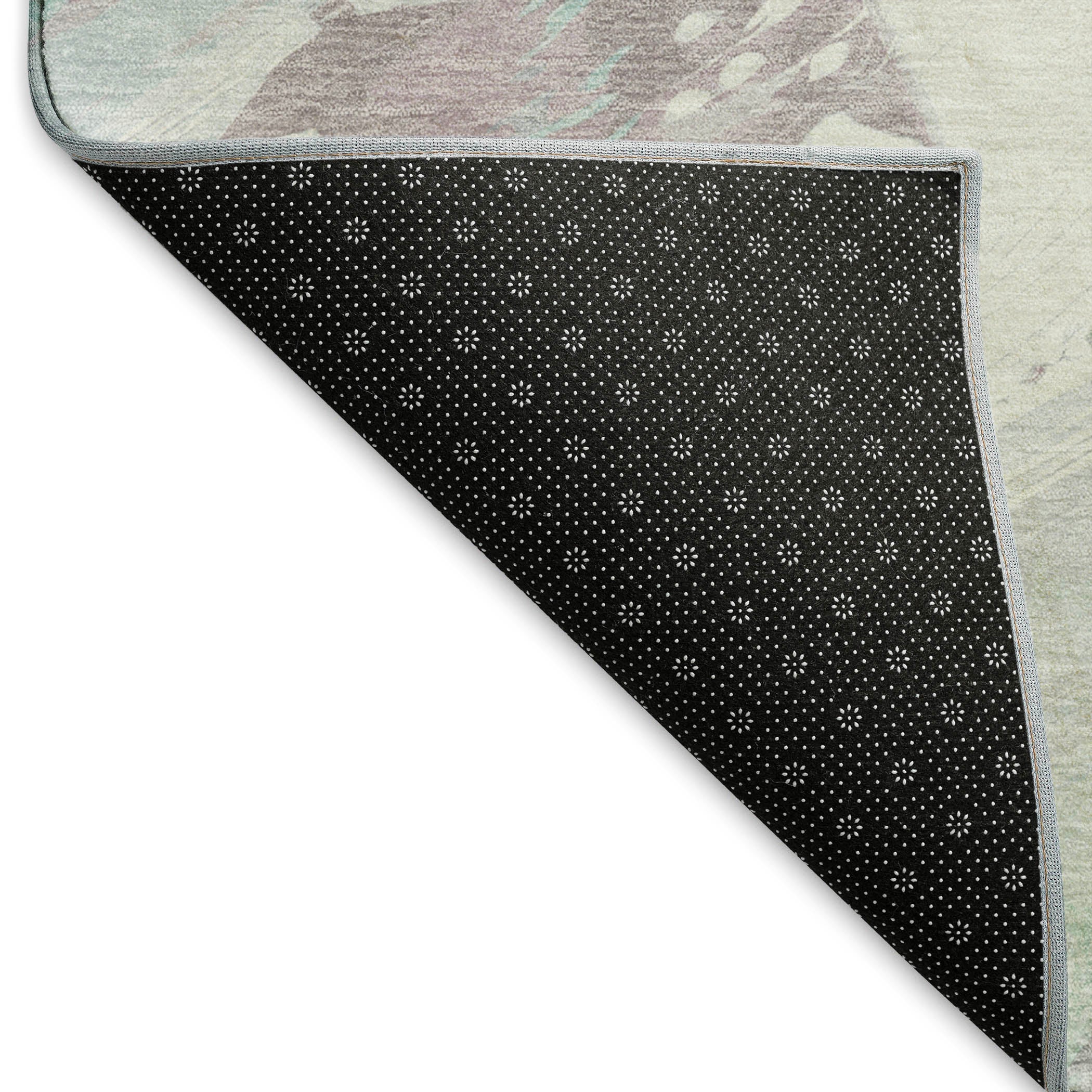 Mostar Machine Washable Transitional Seafoam Blue Rug 1'8" x 2'6" #shape_Rectangle